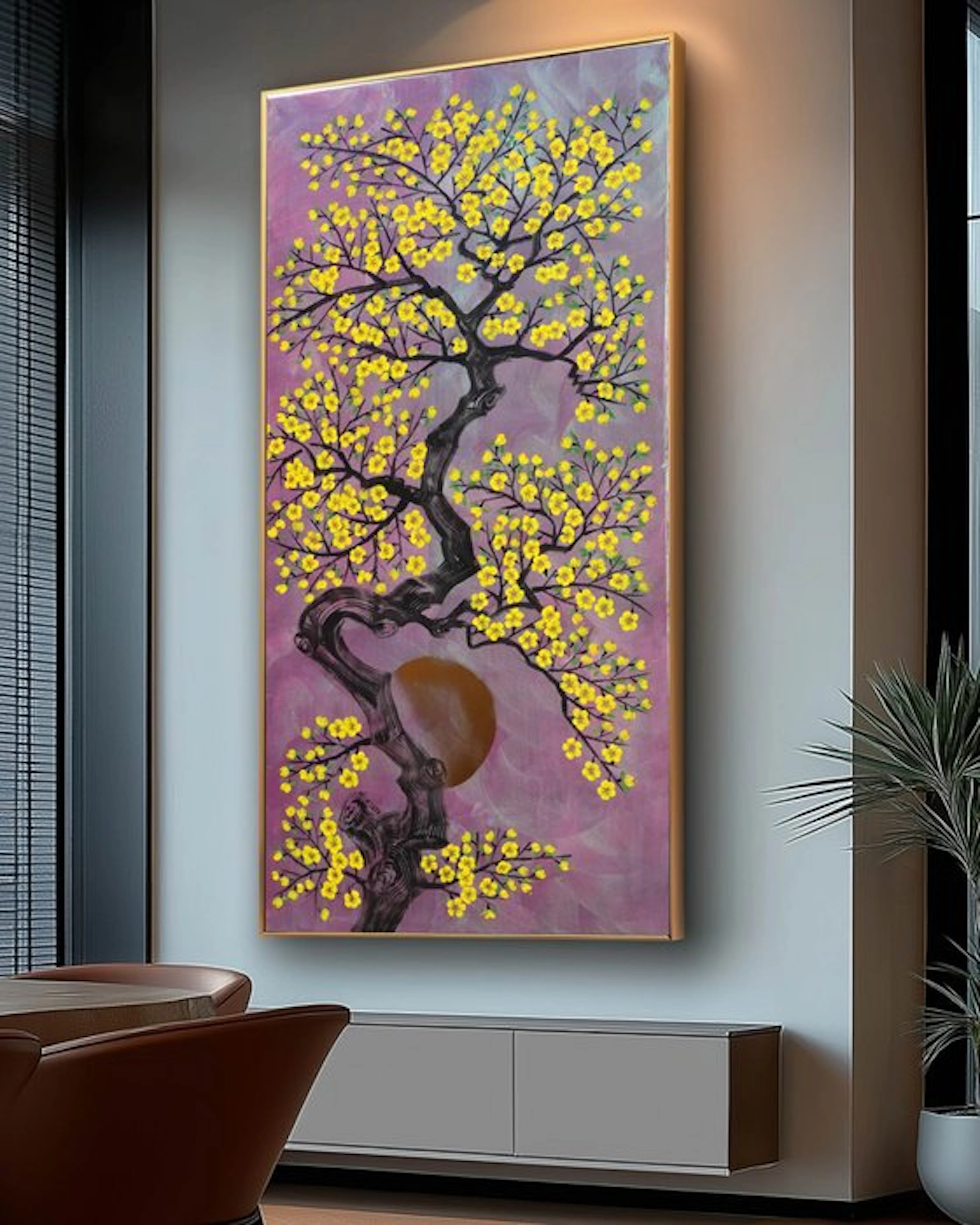 Ksavera - Japanese sakura J570 - Pearlescent purple painting on XXL