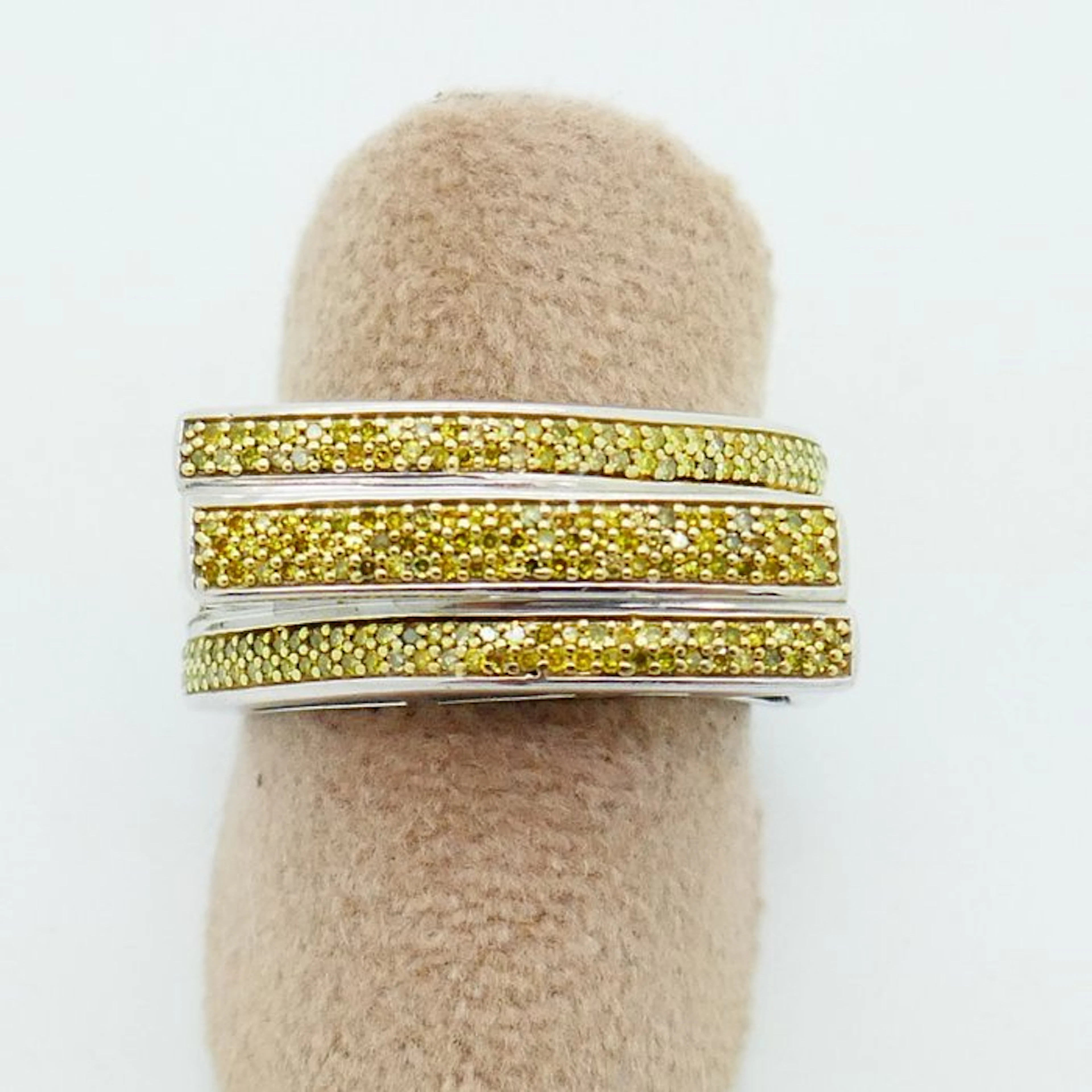 No reserve price - Ring Silver - 1.00ct. tw. Diamond (Colour-treated)