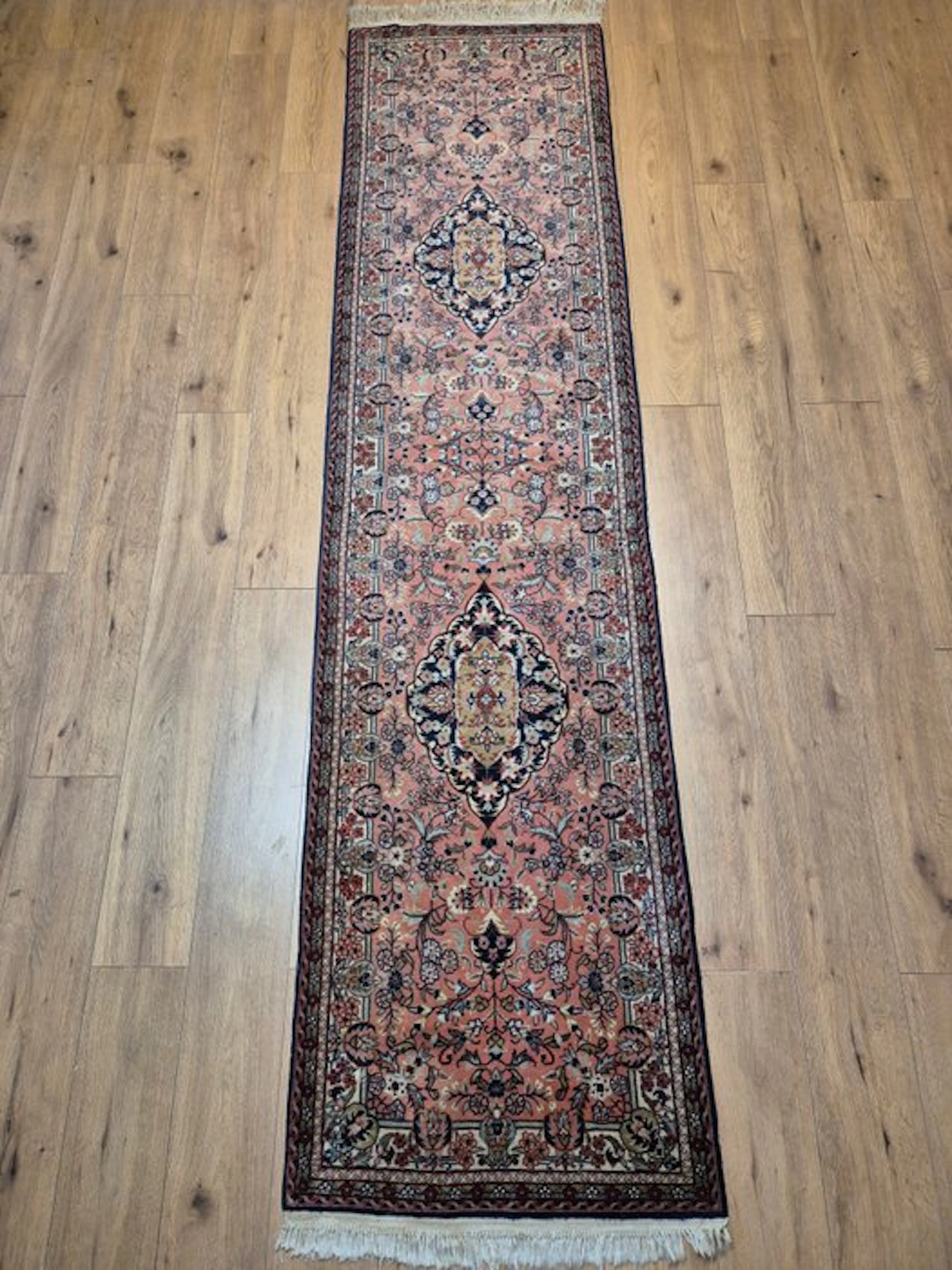 Exclusive Ghom-style runner with cork-wool – elegant...
