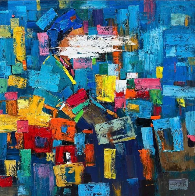 Hoang Anh - Symphonie de Cubes ↑120 →120 cm