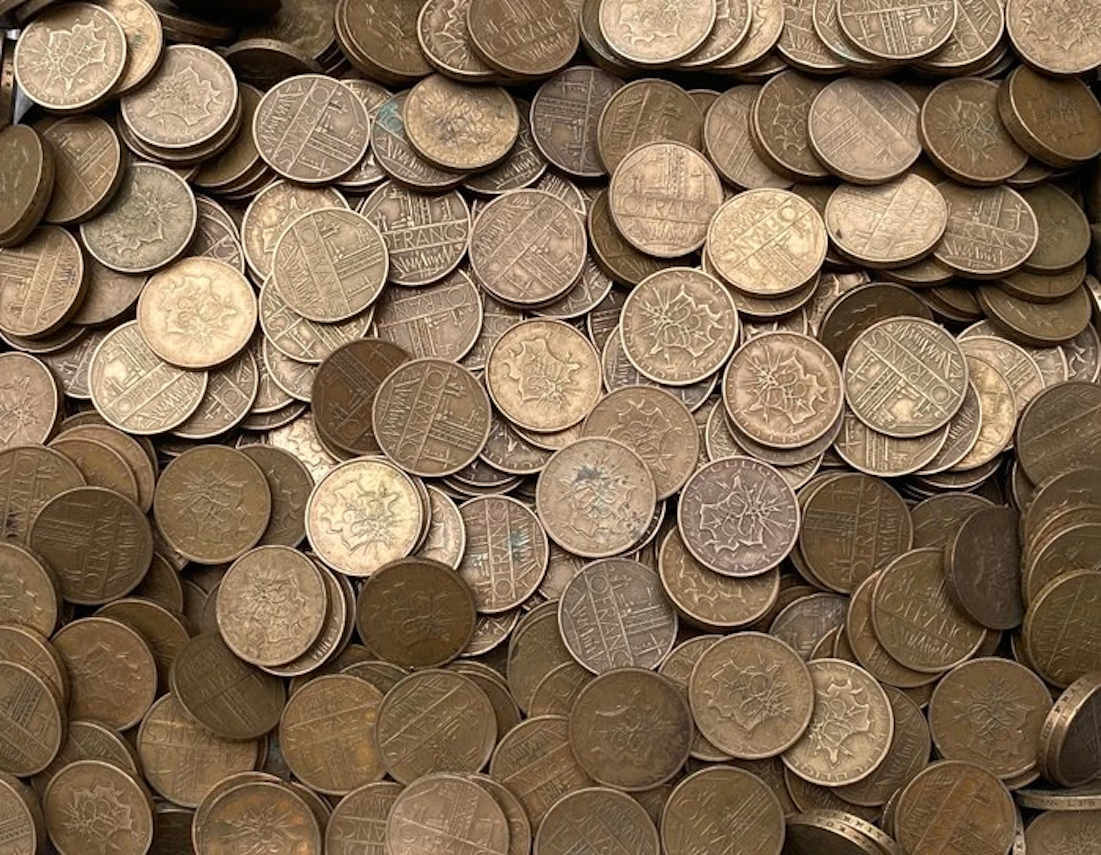 France. 10 Francs Mathieu 1974-1987, Lot de 1,5 Kg (No reserve price)