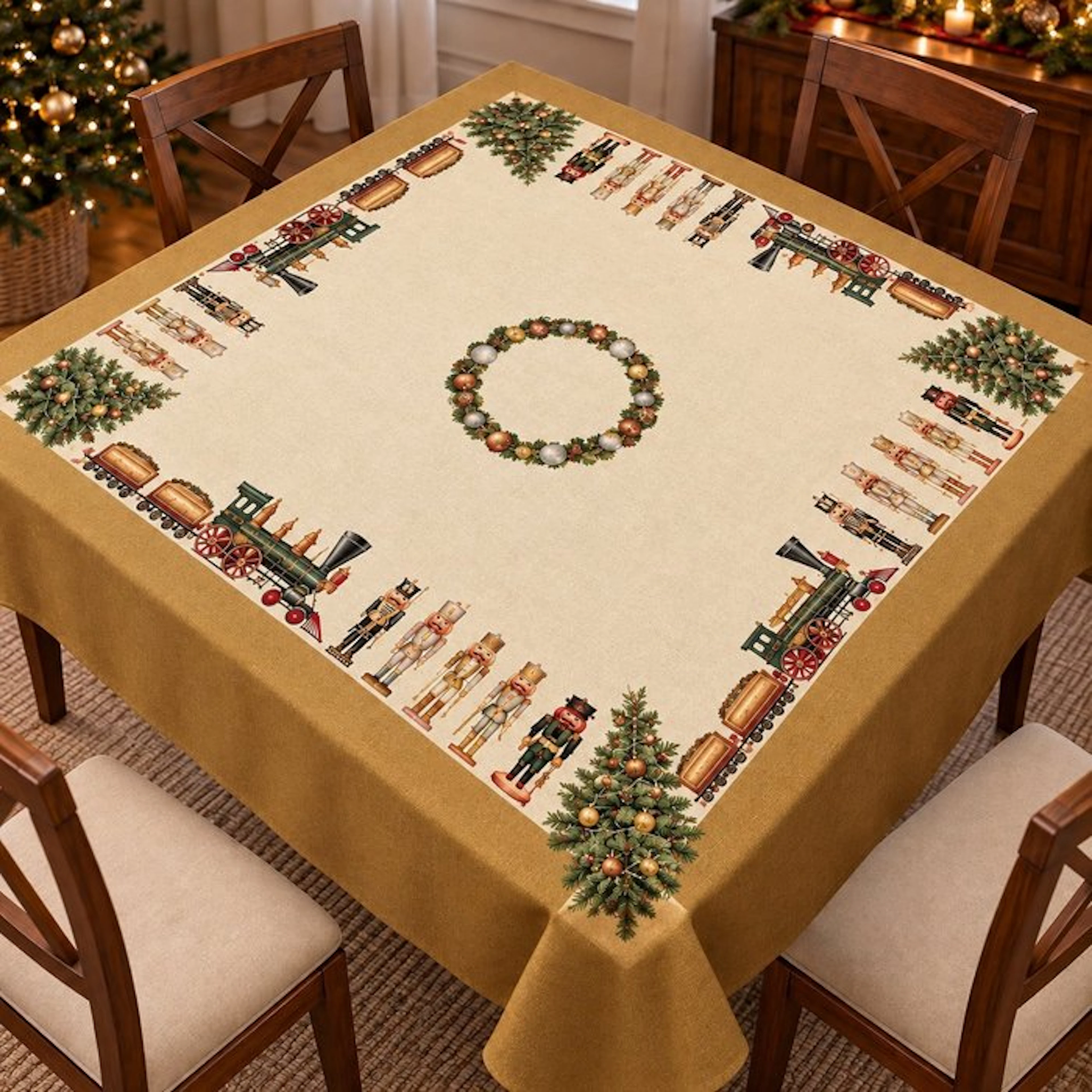Golden Enchantment – Christmas of Other Times - Tablecloth - 140 cm - 140 cm