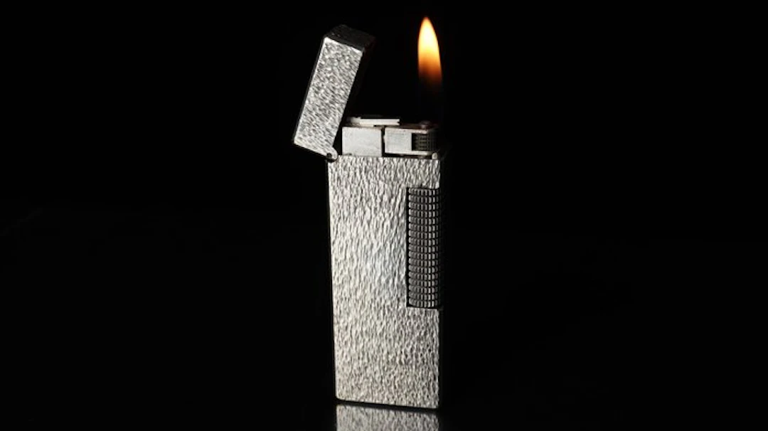 Dunill - Fine Bark Pattern Rollagas Lighter - Lighter - Silver plated