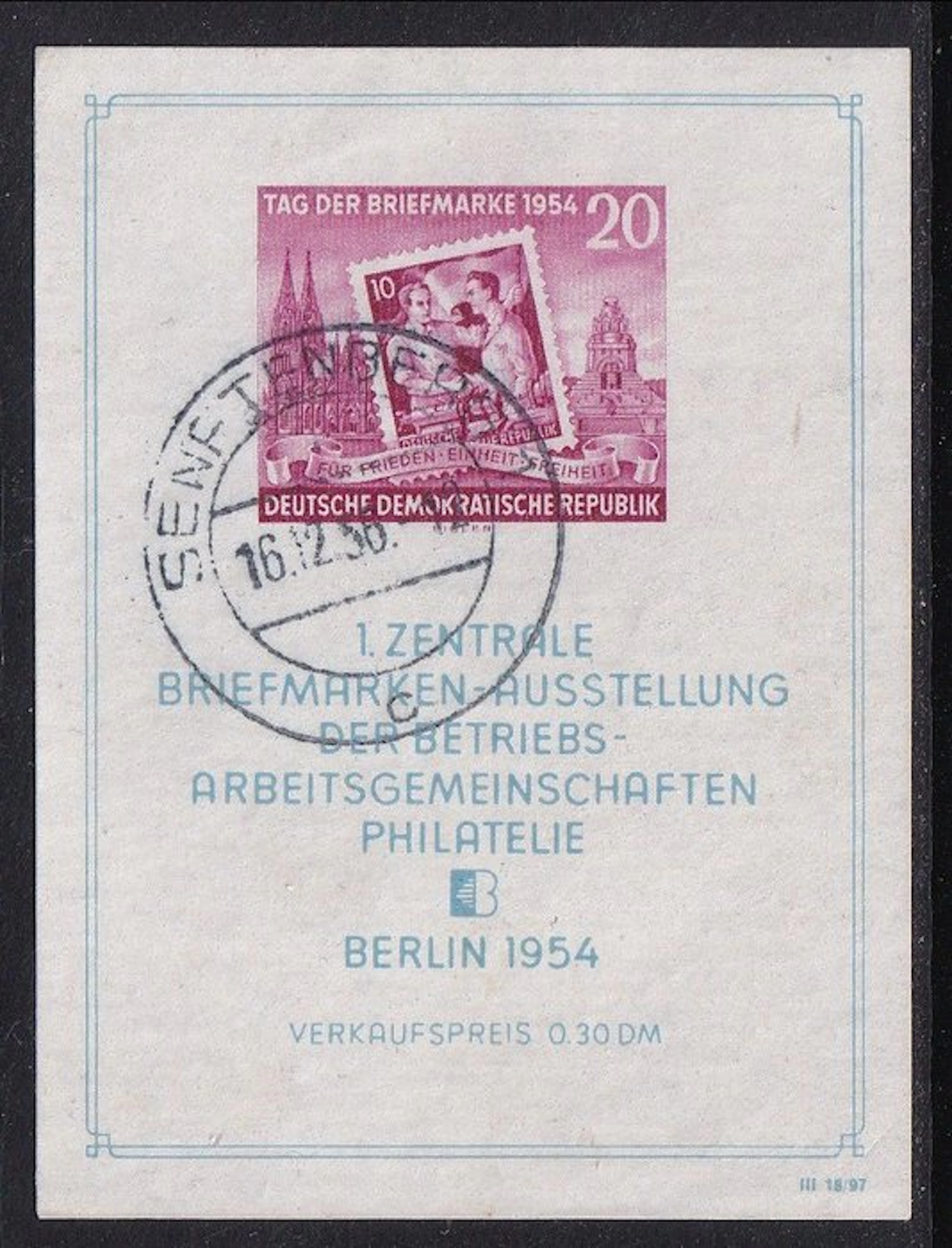 GDR 1954 - Block Issue: First Central Stamp Exhibition of...