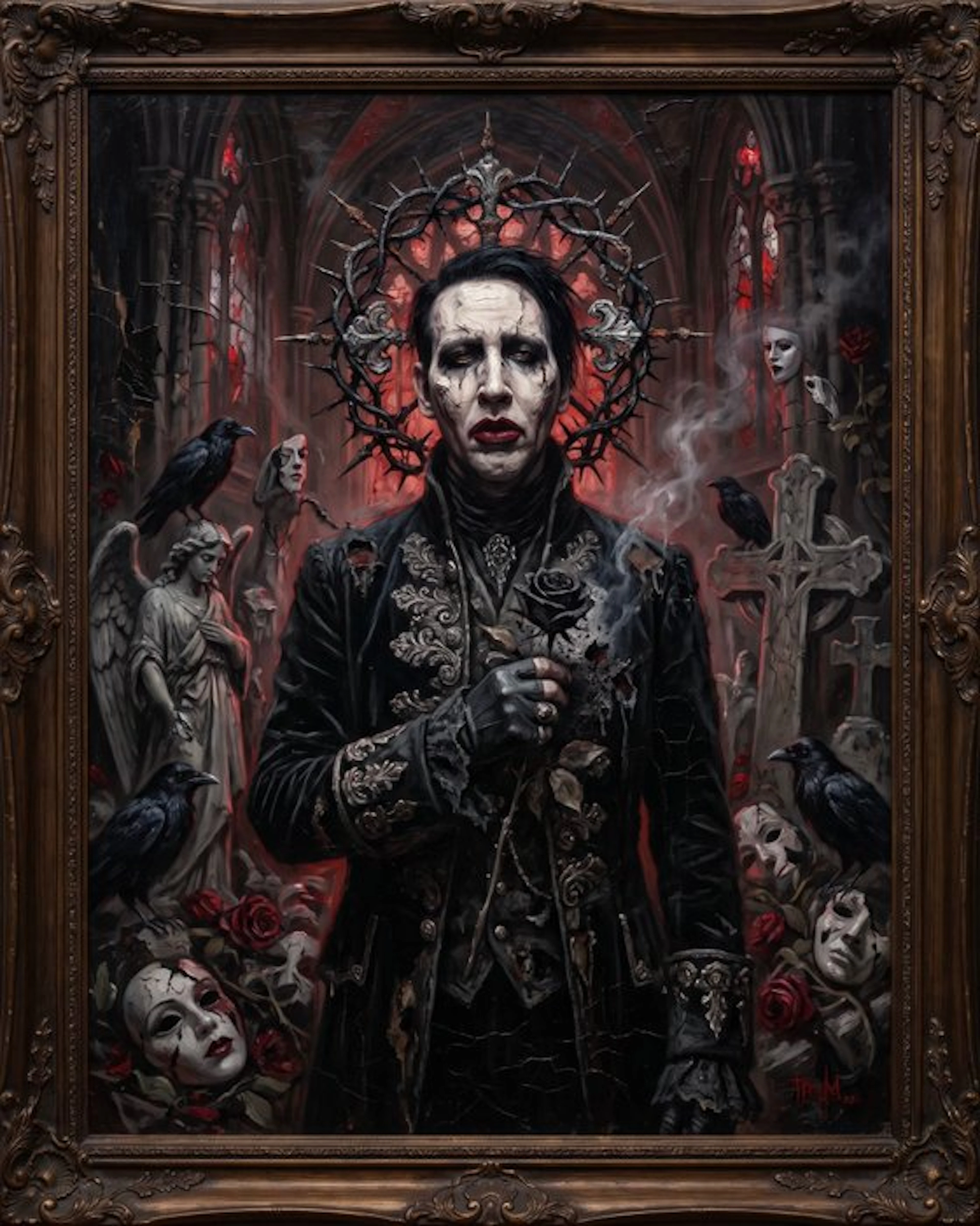 AT9 - "Marilyn Manson: The Dark Icon" - Digital Oil Painting
