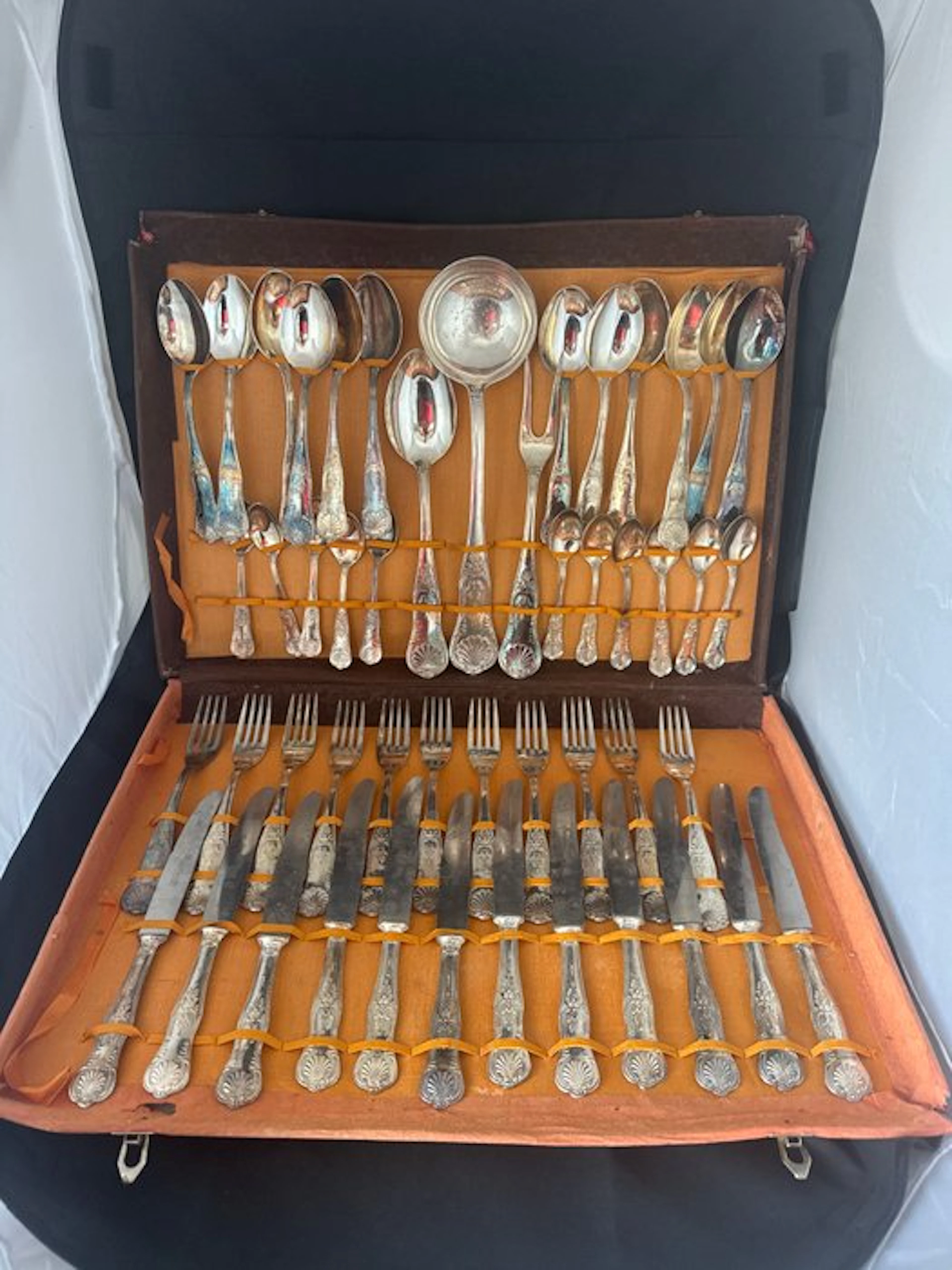 Cutlery set for 12 (49) - Steel, Silverplated - Cutlery service for 12