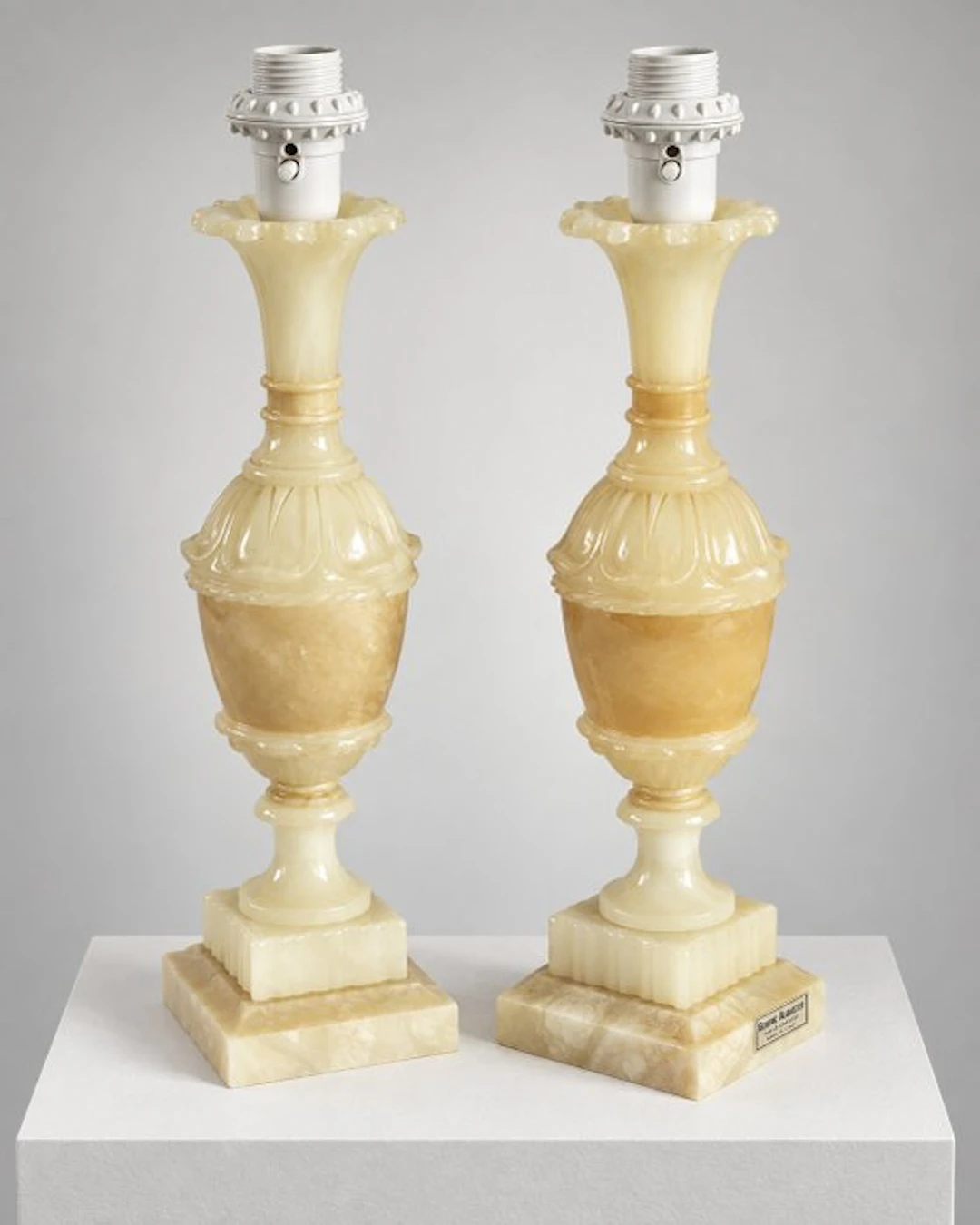 Lamp - alabaster - Two Italian lamp bases