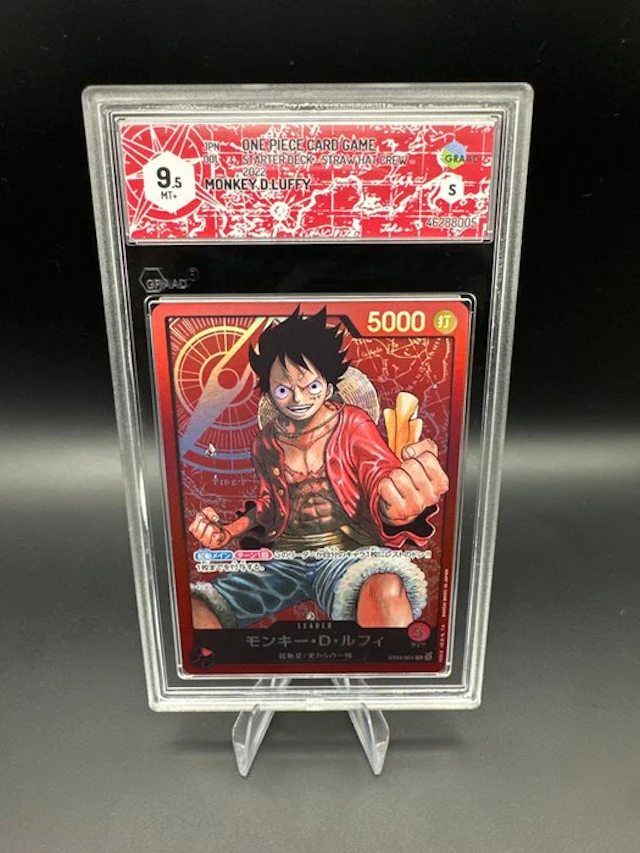 One Piece - 1 Graded card - Monkey D. Luffy ST01-001 Foil, Full art - Graad 9.5