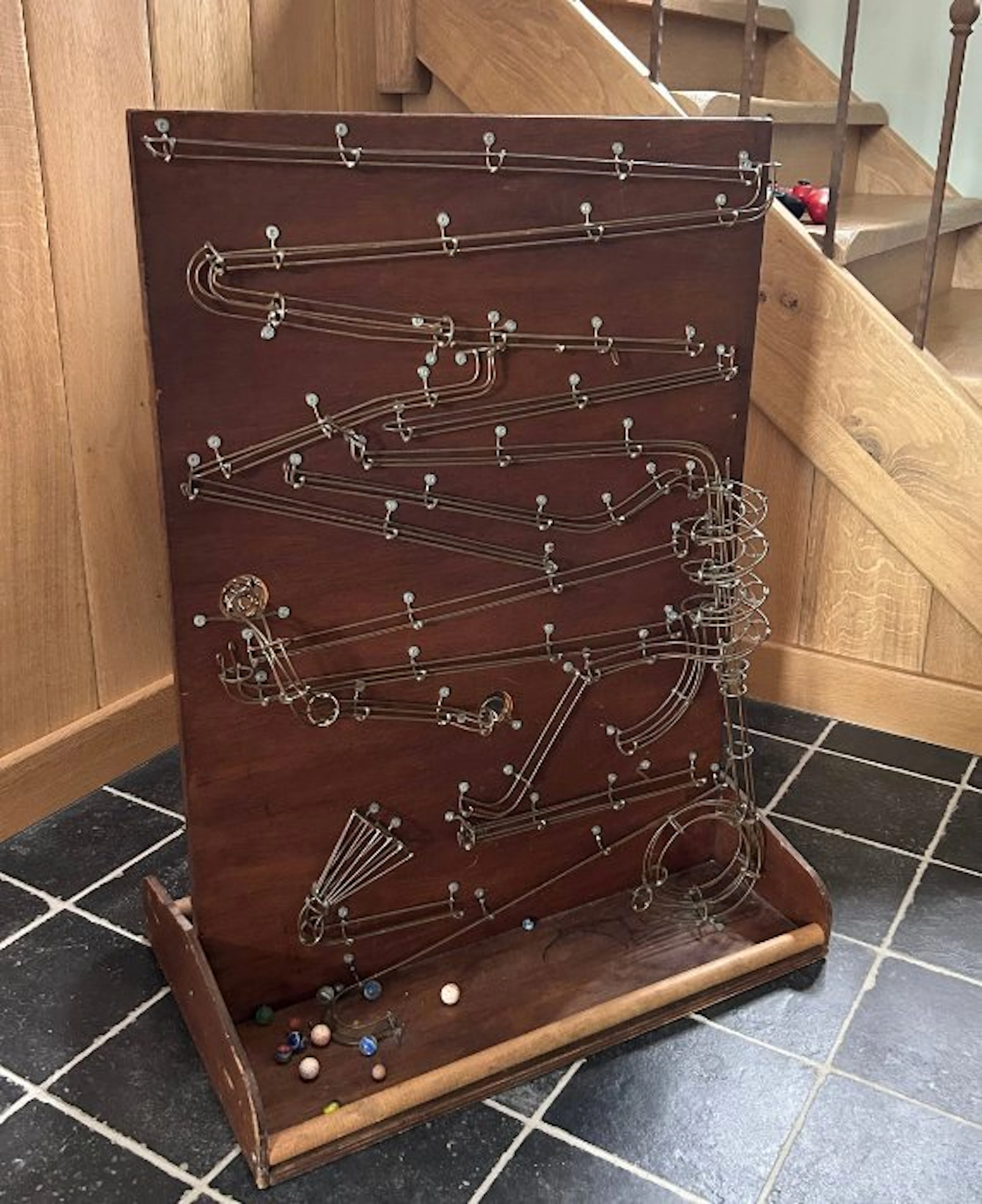 Game piece - Bijzonder grote en volledig handgemaakte knikkerbaan - Wood