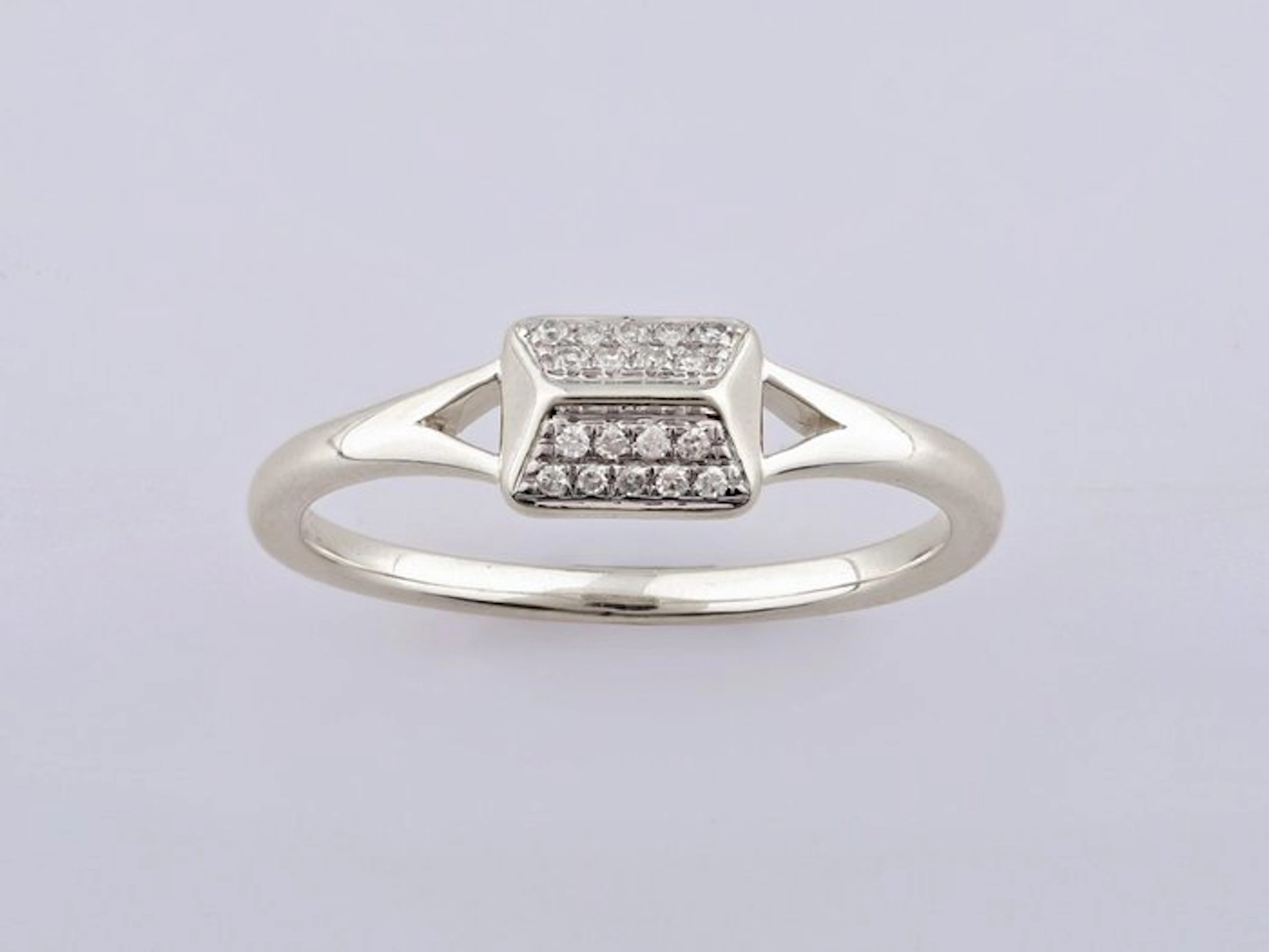 No reserve price - Ring - 14 kt. White gold - 0.05ct. tw. Diamond (Natural)