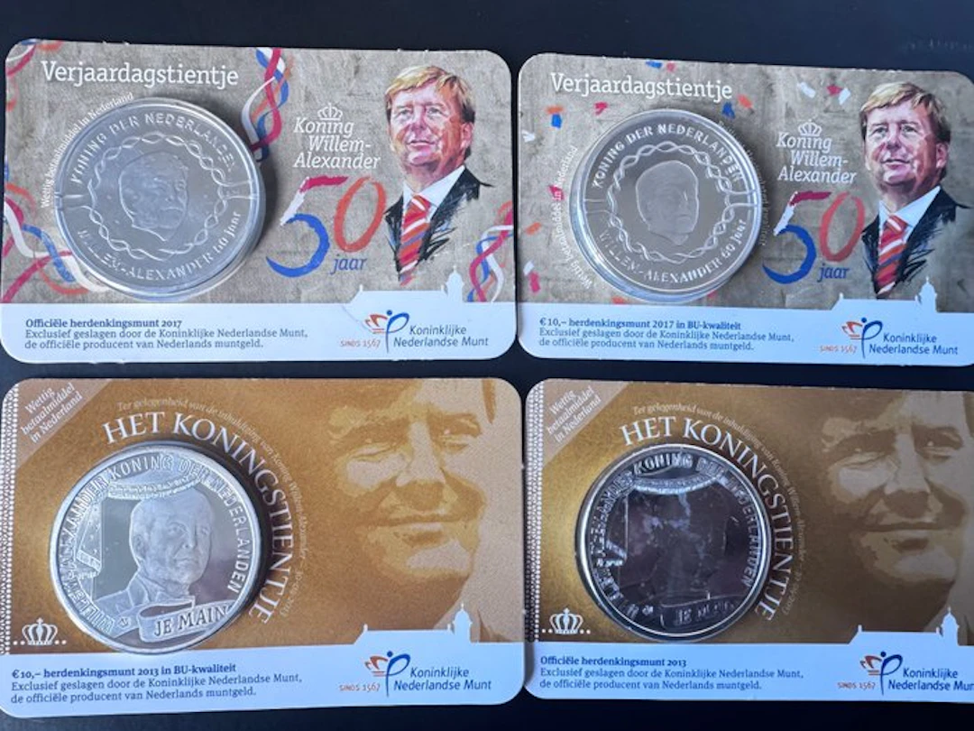 Netherlands. 10 Euro 2013/2017 (4 coincards) (No reserve price)