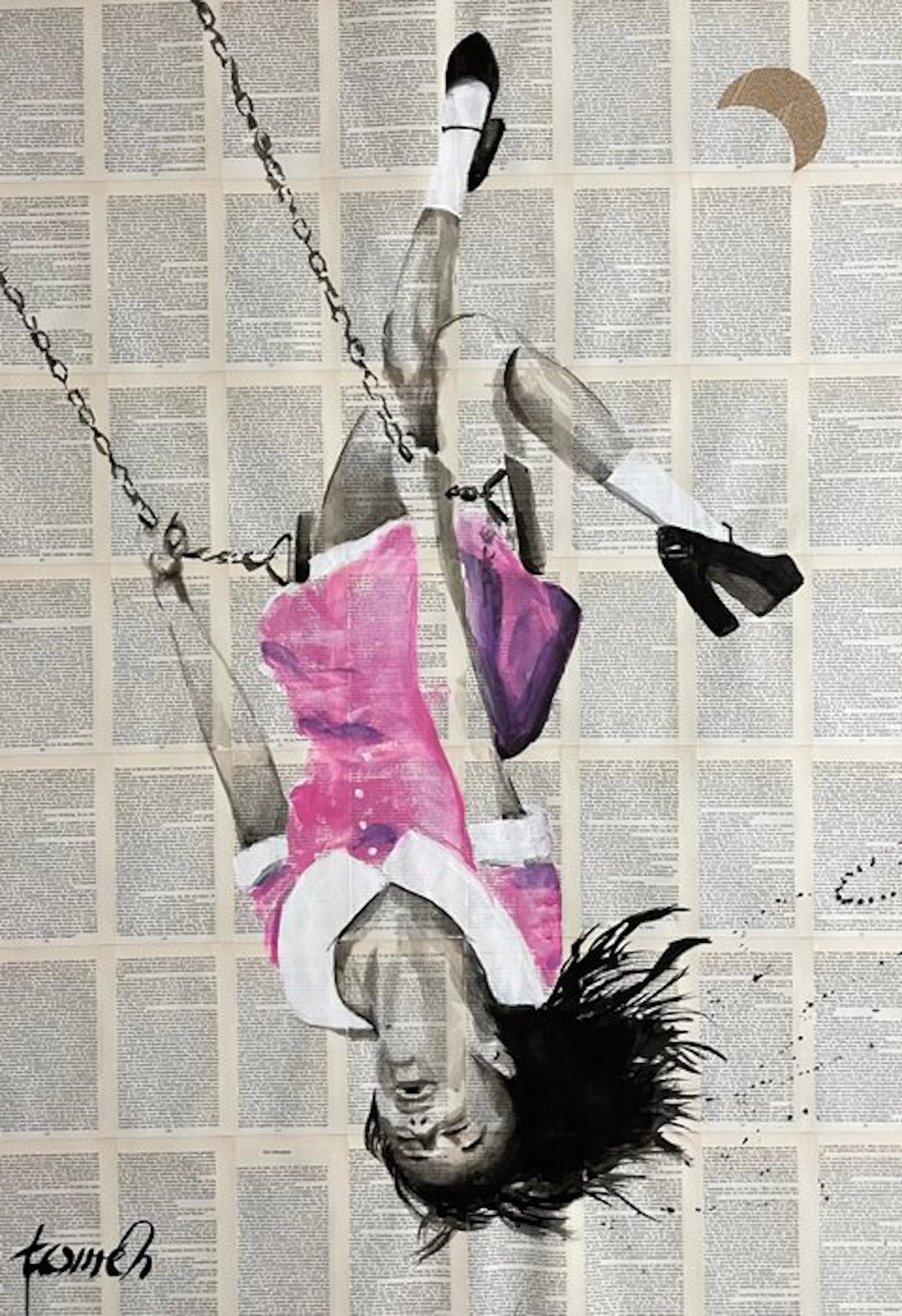 TOMEH 1988 - “Wild Swing” –XL Original Painting – Ink and...