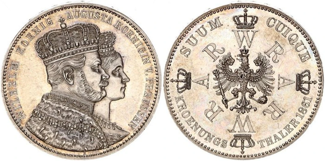 Deutschland Brandenburg-Preußen. Wilhelm I.. Krönungstaler (Vereinstaler) 1861