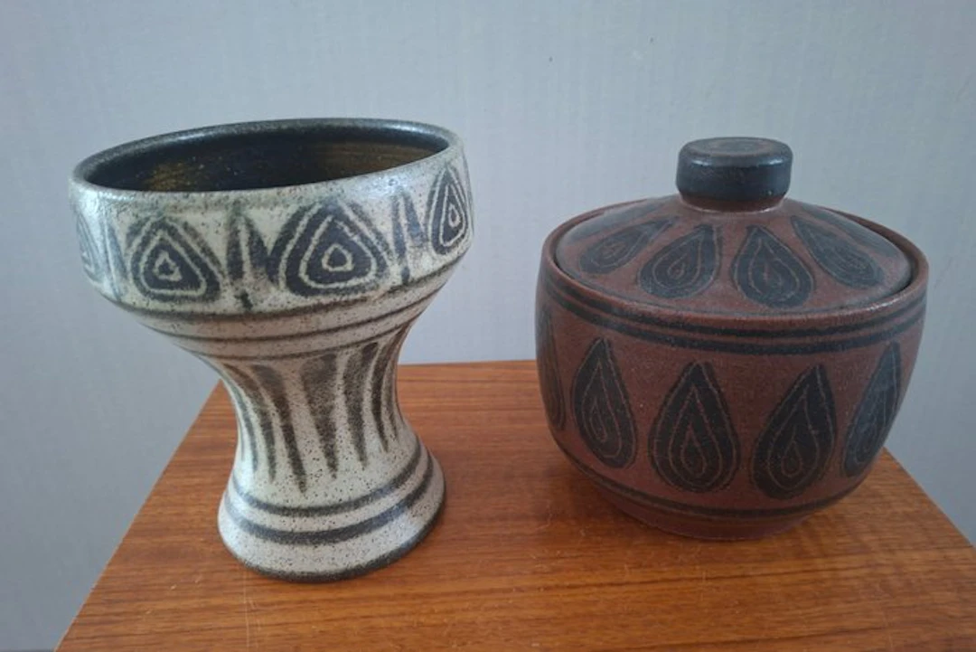 Studiokeramiek - Han Cornellisens - Vase (2) - Ceramic - Candy dish