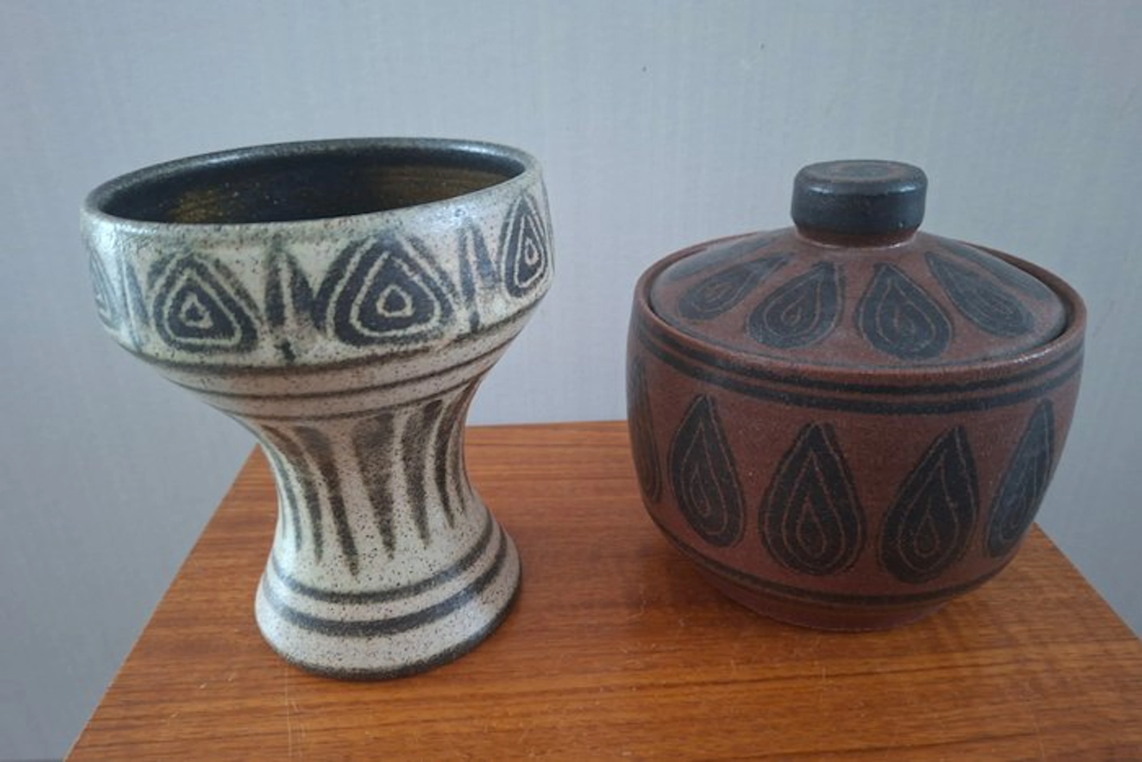 Studiokeramiek - Han Cornellisens - Vase (2) - Ceramic - Candy dish