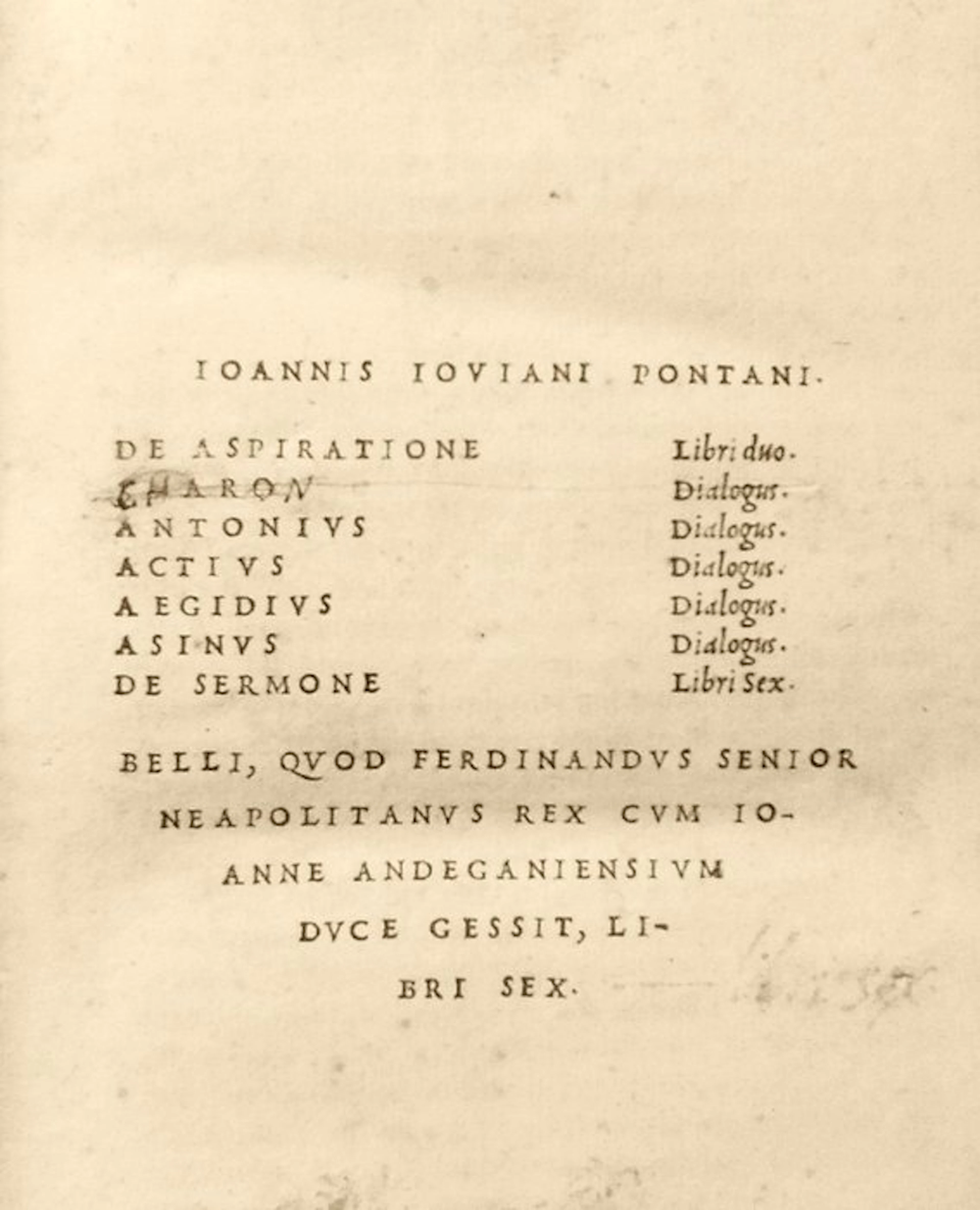 Pontano Giovanni. - Dialogi diversorum argumentorum. Aldo Manuzio. - 1519
