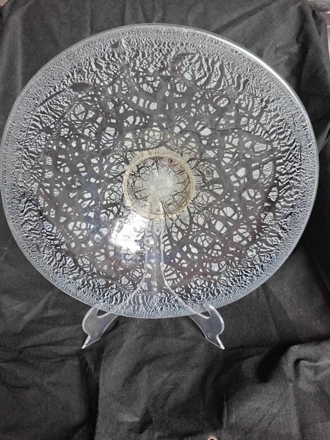 Glasfabriek Leerdam - A.D. Copier - Platter - Glass - Serica Nö 63, tincraquelé