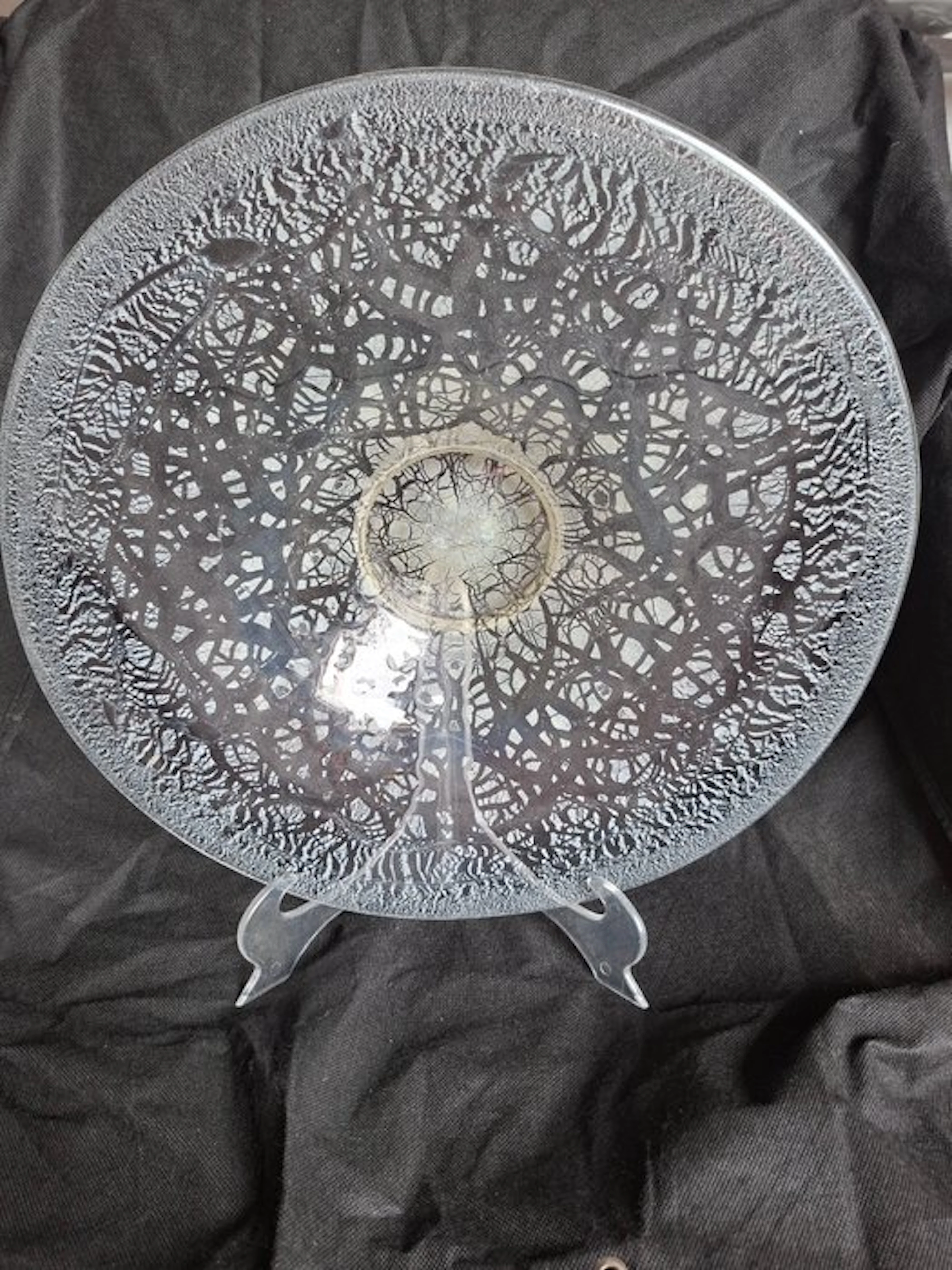 Glasfabriek Leerdam - A.D. Copier - Platter - Glass - Serica Nö 63, tincraquelé