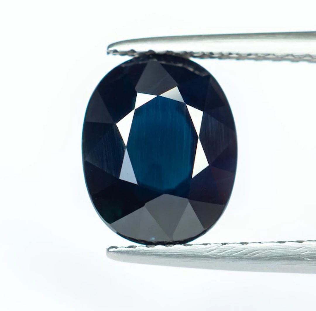 No reserve price Sapphire - 3.06 ct - Bellerophon Gemlab - Deep Blue