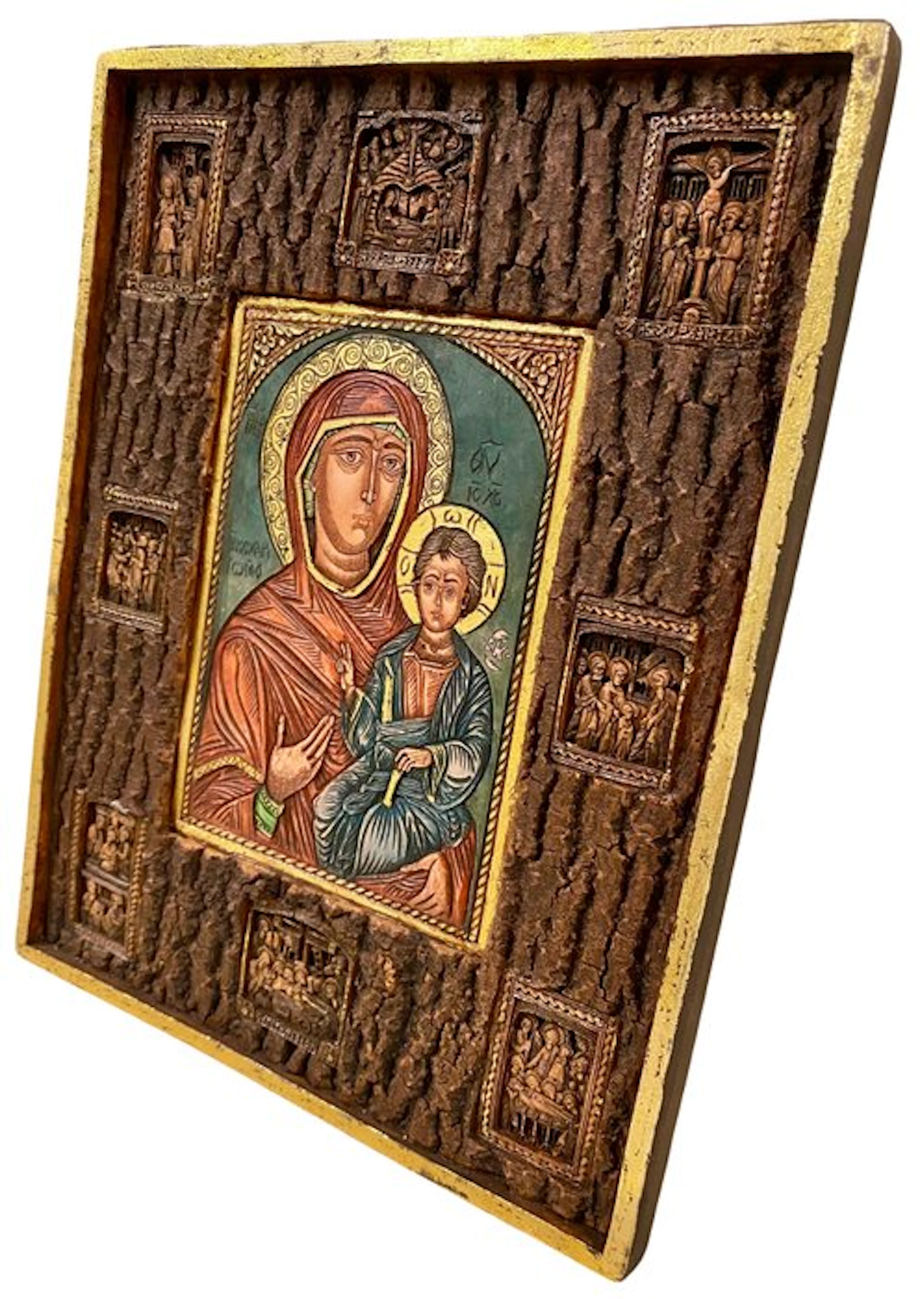 Icon - Mother of God with the infant Jesus. - Wood