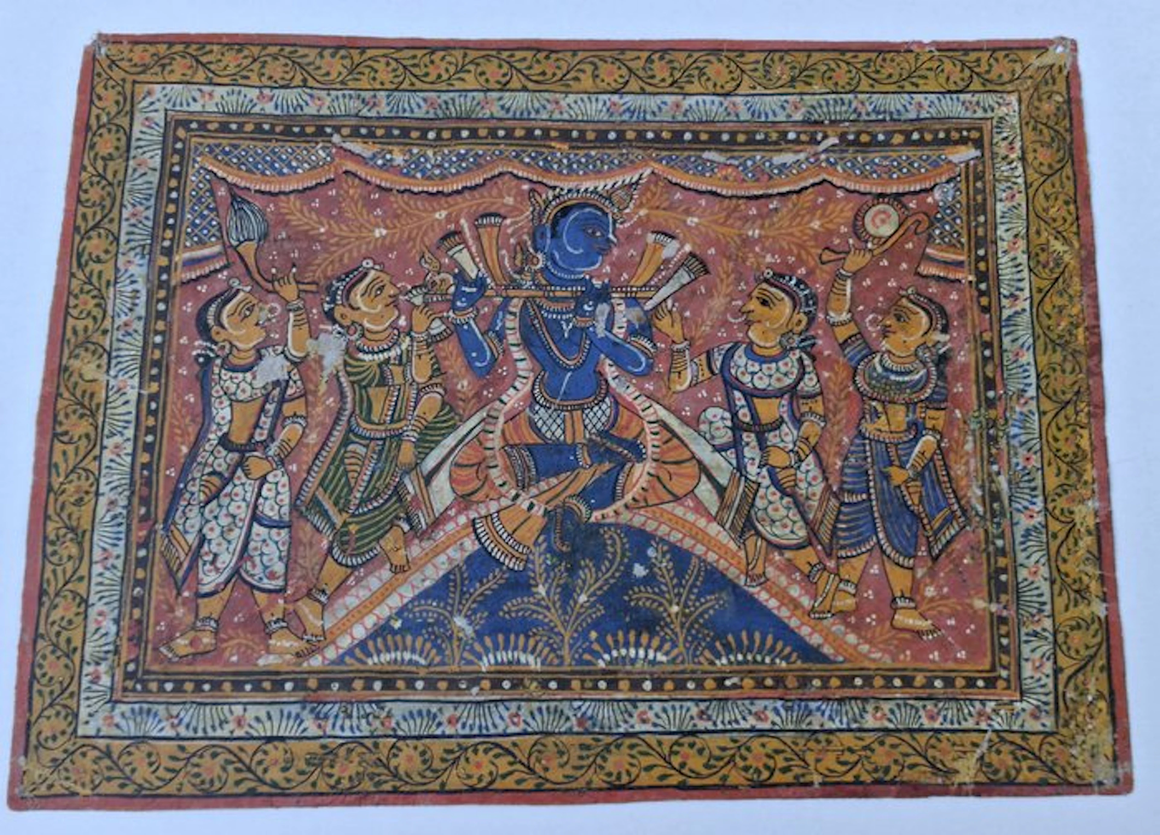 Ancient Pattachitra paintings – Krishna & Gopis - India...