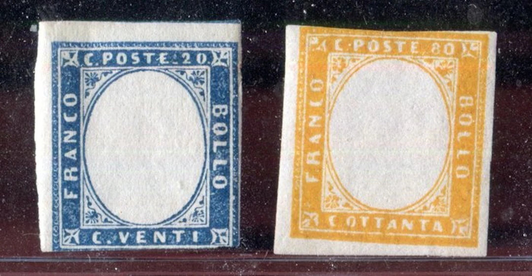 Italian Ancient States - Sardinia 1862 - Natural stamps...