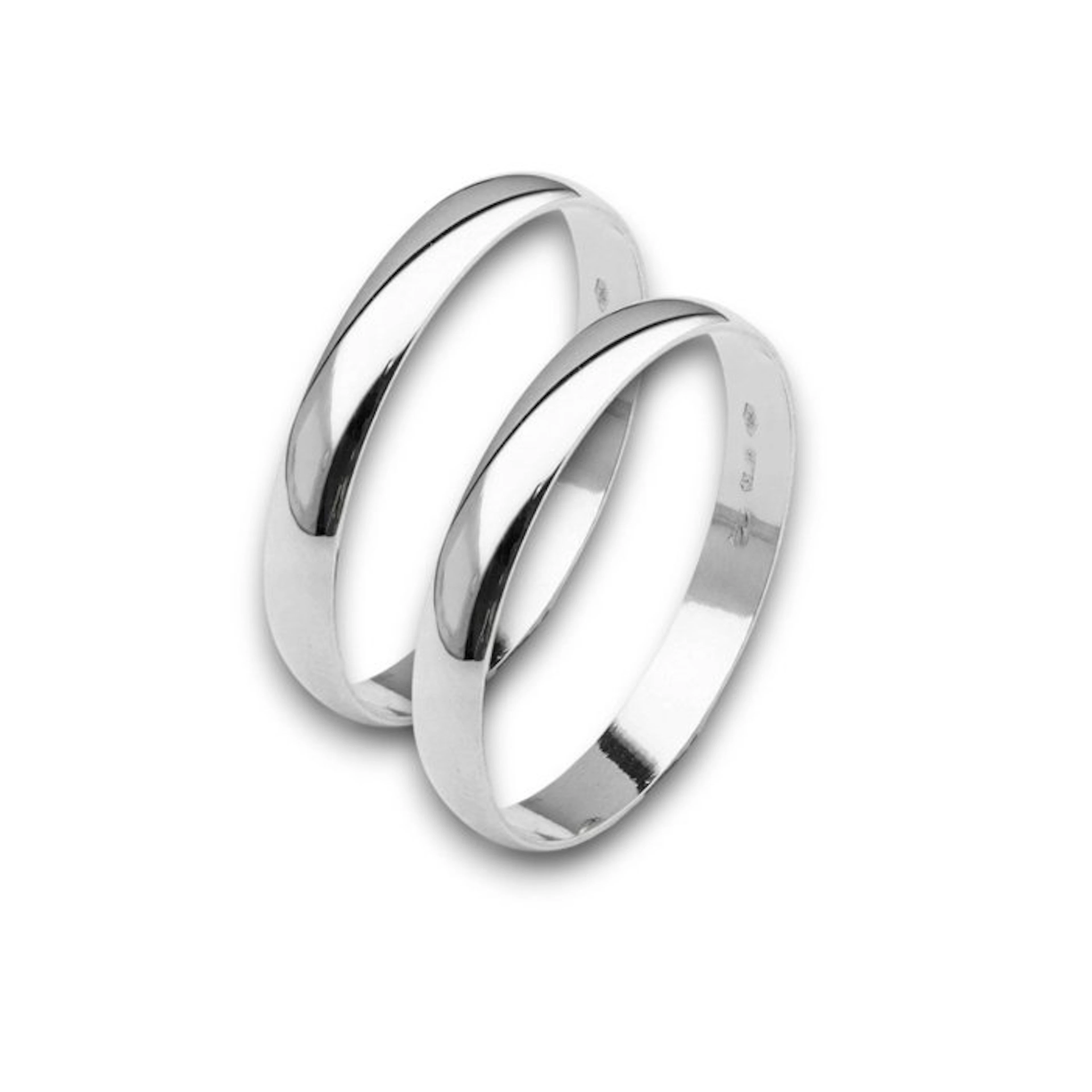 Wedding ring - 18 kt. White gold - Pair of Classic Wedding Bands 7g