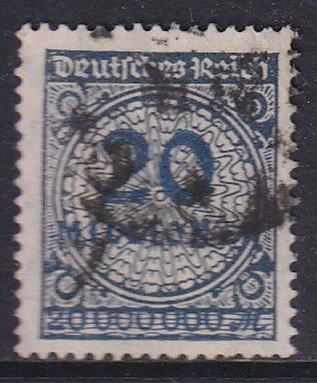German Empire 1923 - 20 million M: black-blue to black-gray ultramarine