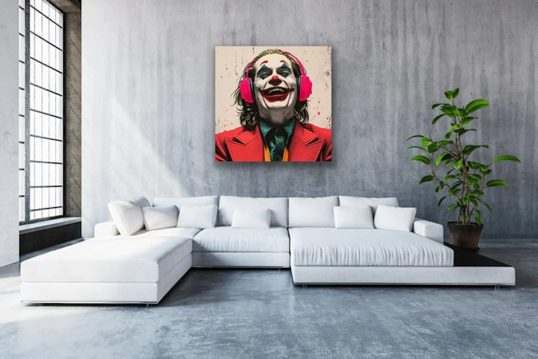 Eric Brumette - JOKER LAUGHING LIKE JOAQUIN PHOENIX - Toile L - LIMITED EDITION