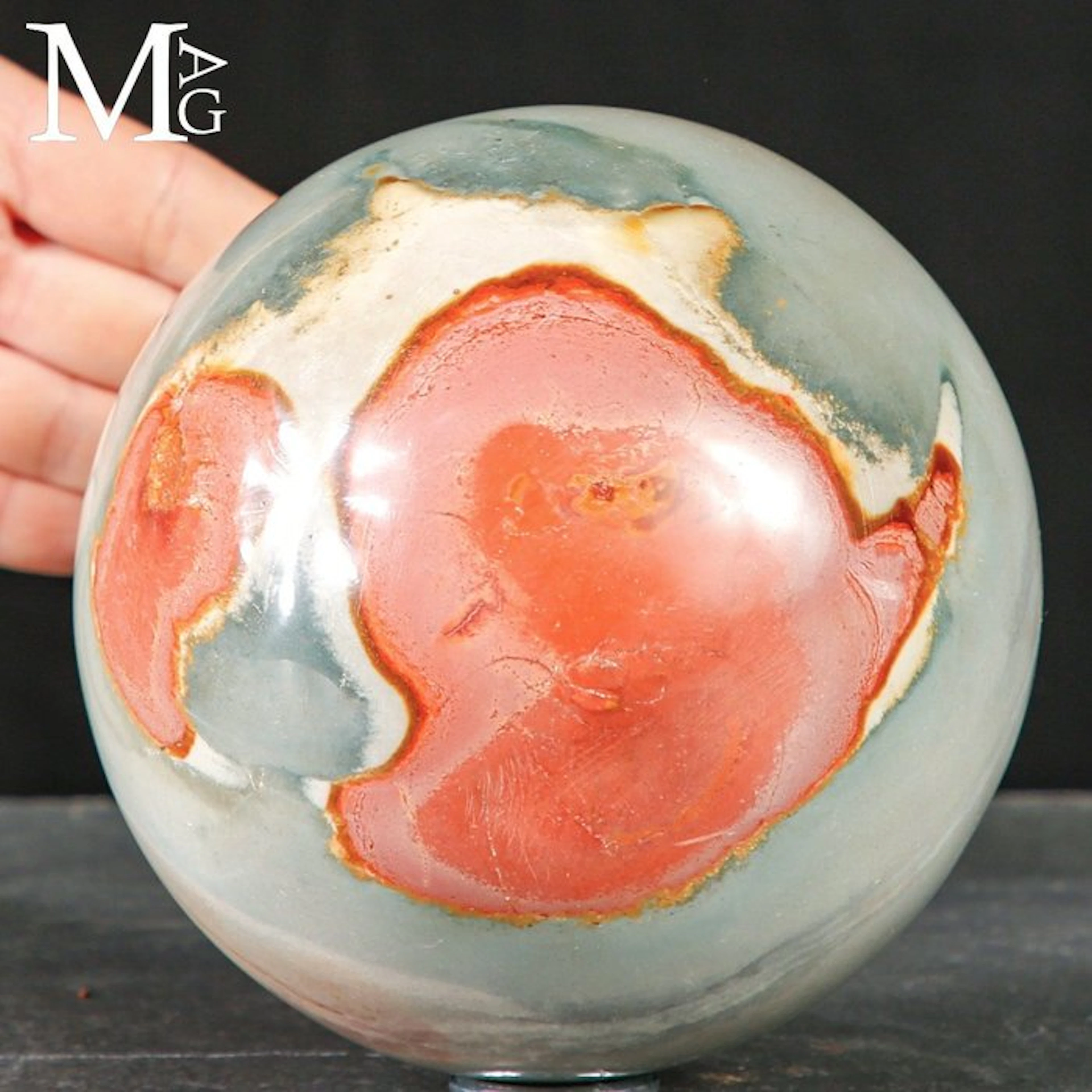 Polychrome Jasper Sphere - Perfectly Spherical Cut of...