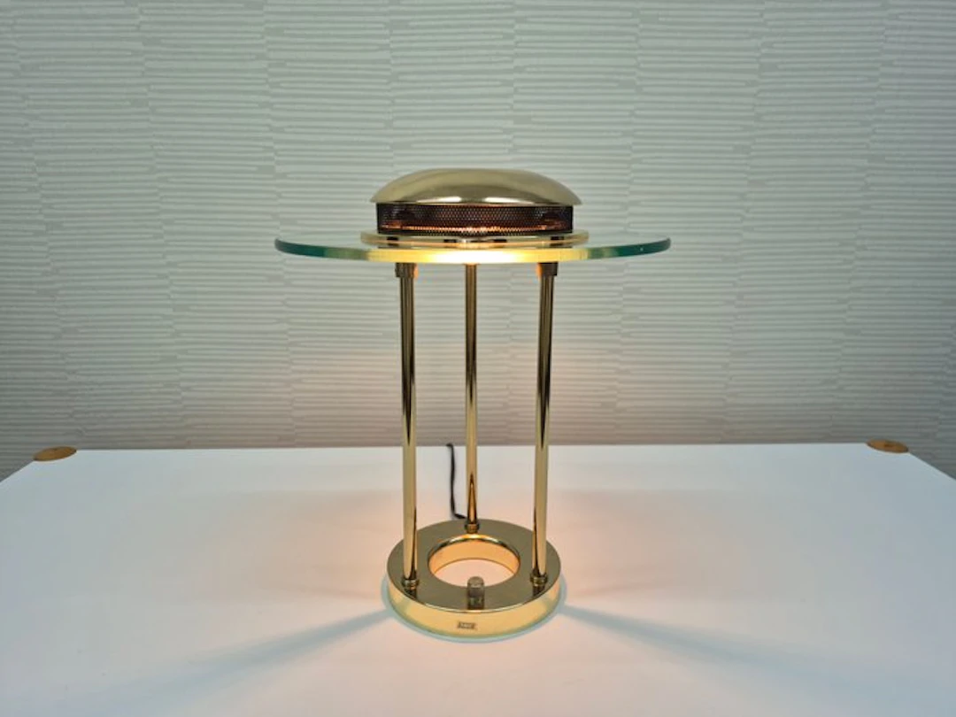 SMC Boxford - Robert Sonneman - Table lamp - Saturn lamp - Glass, Brass