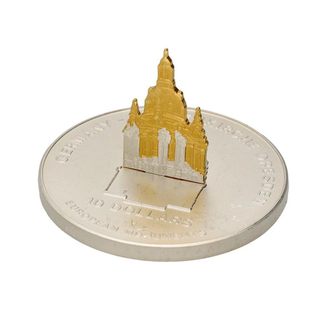 Nauru. 10 Dollars 2004 - "Frauenkirche Dresden" (No reserve price)