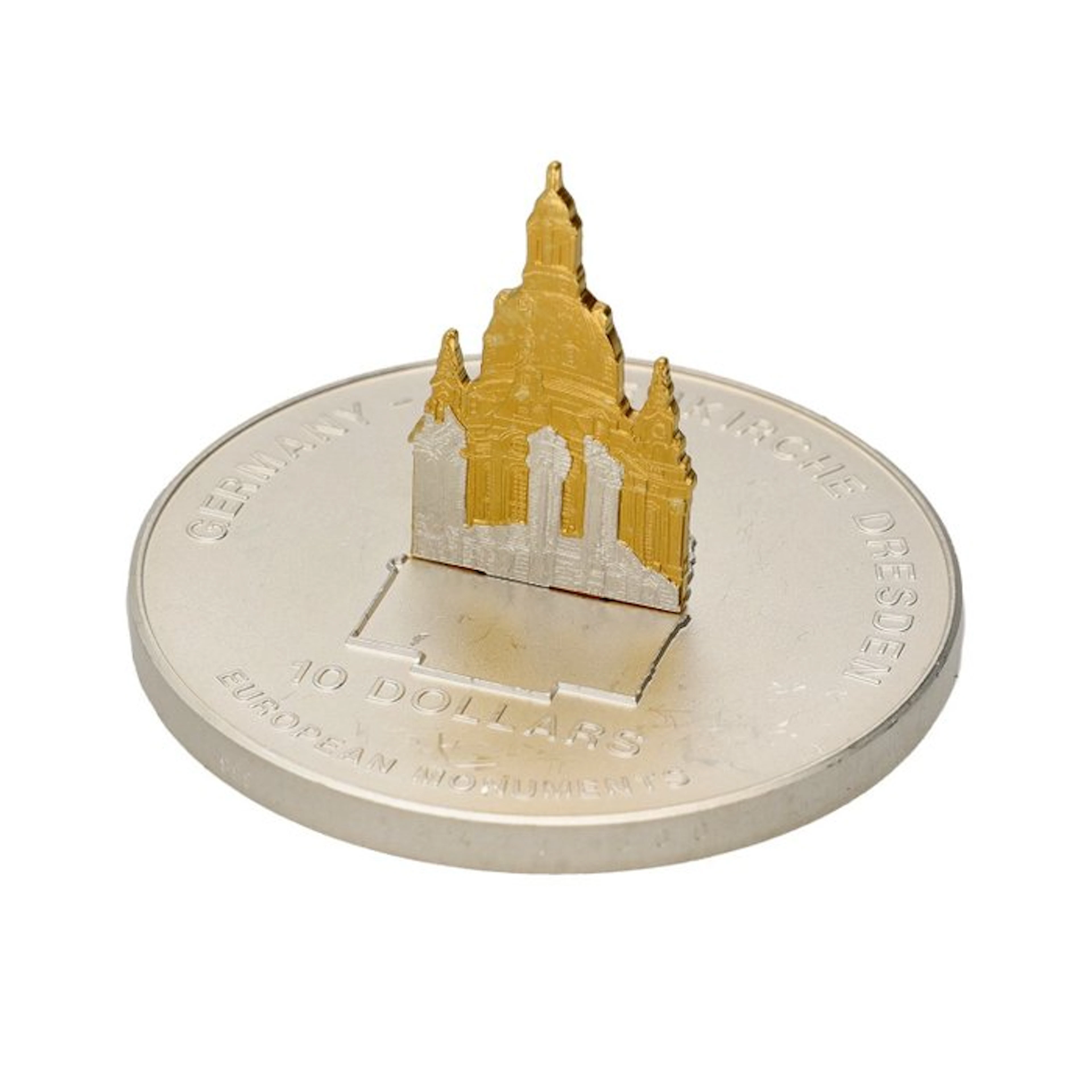 Nauru. 10 Dollars 2004 - "Frauenkirche Dresden" (No reserve price)