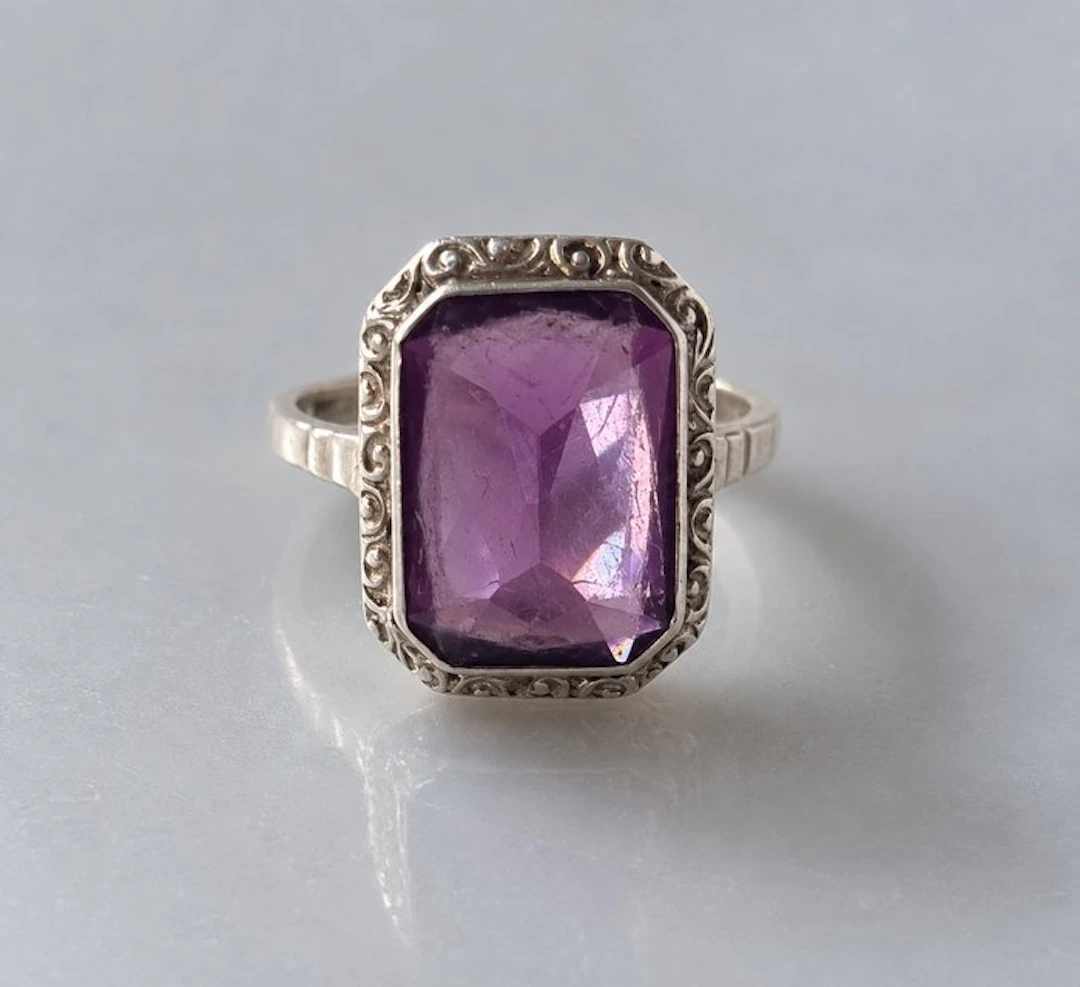 No reserve price - Ring Silver - Art Deco