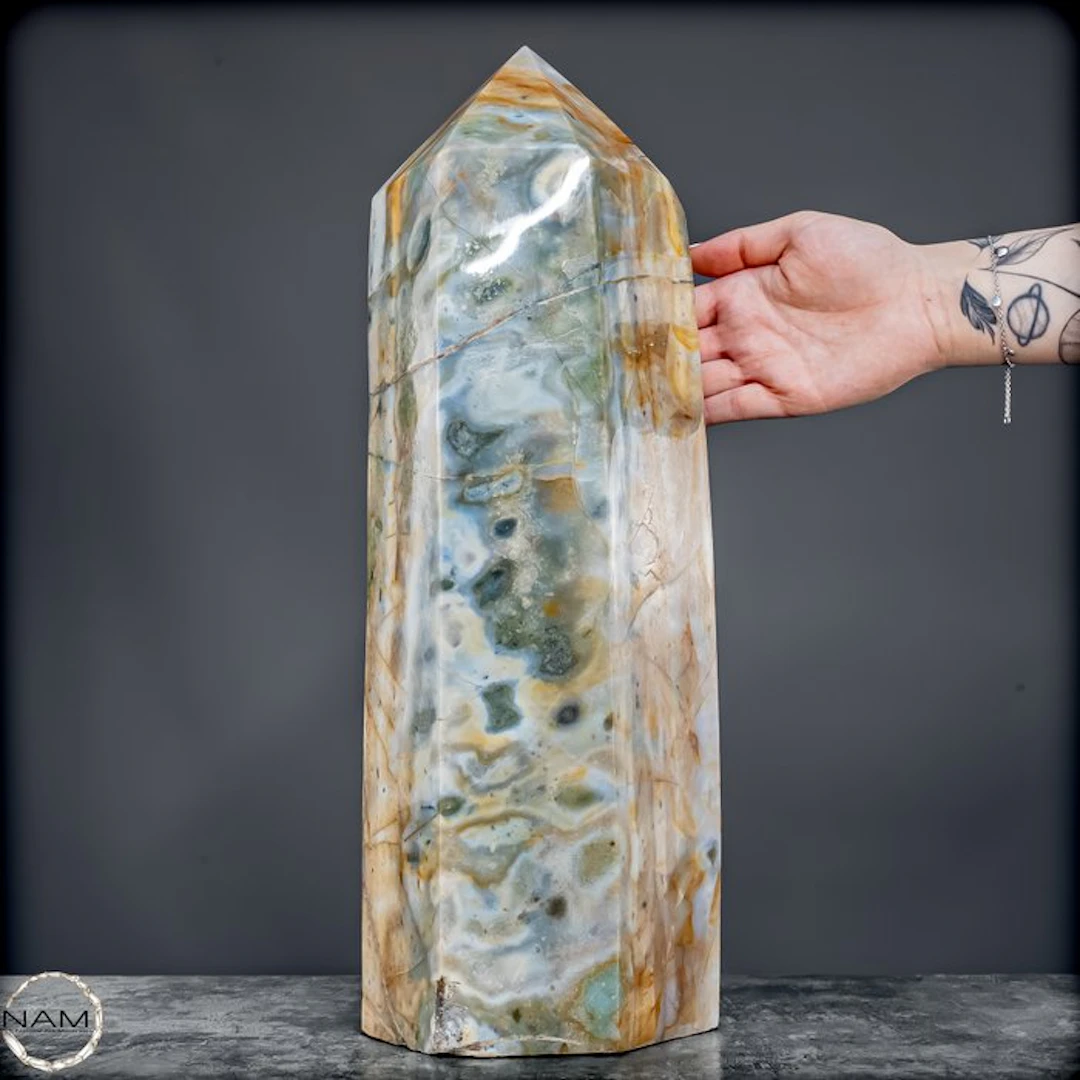 Architectural Agate Prasiolite Obelisk - Exclusive...