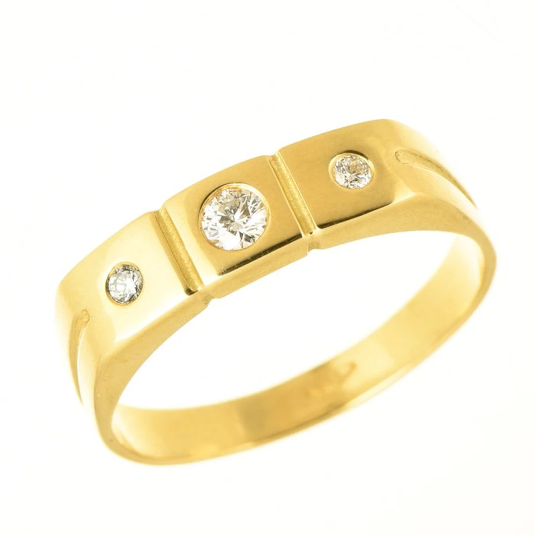 Ring - 18 kt. Yellow gold Diamond (Natural)