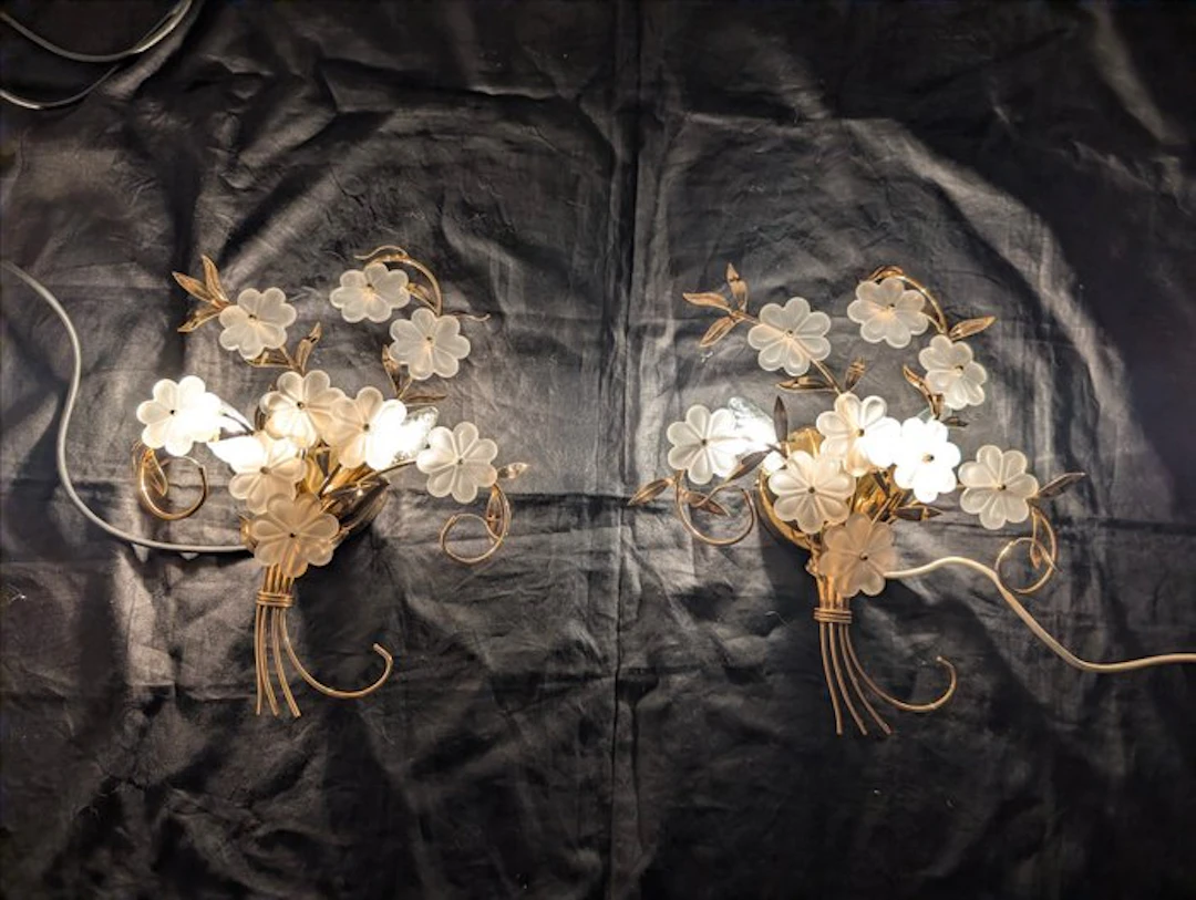 Murano - Wall sconce (2) - Glass - Murano daisies