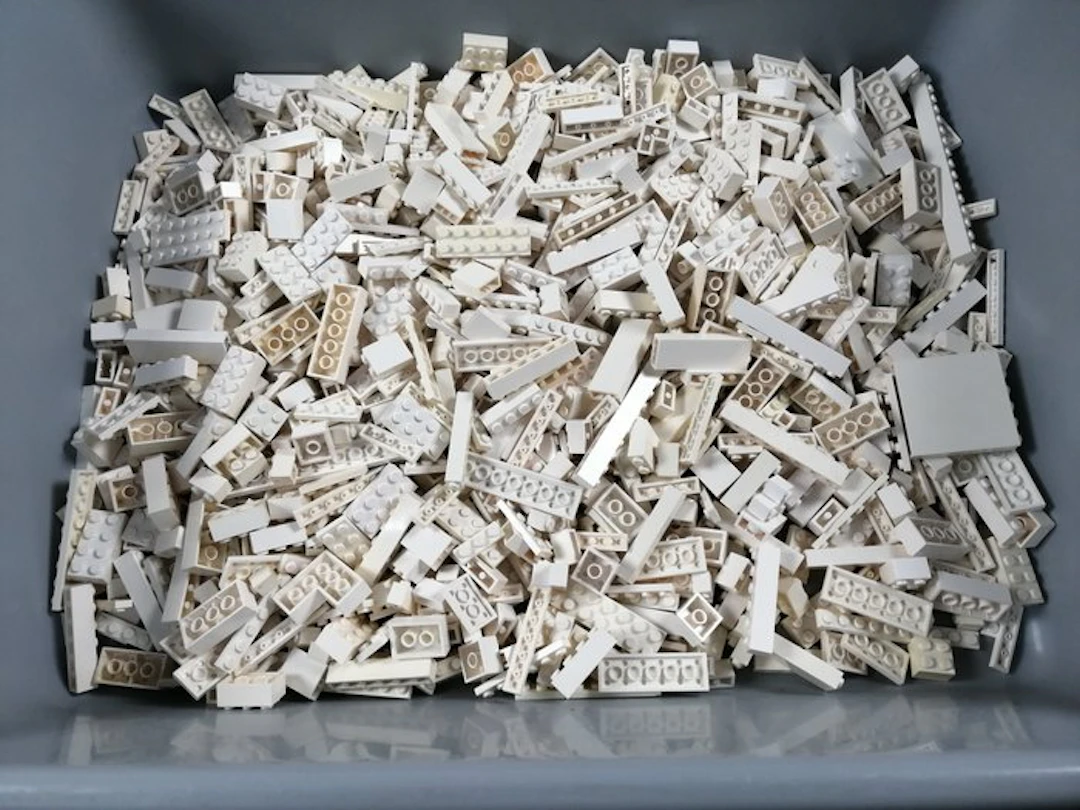 LEGO - geen serie - 01. Partij van 1000 witte bouwstenen - 1980-1990