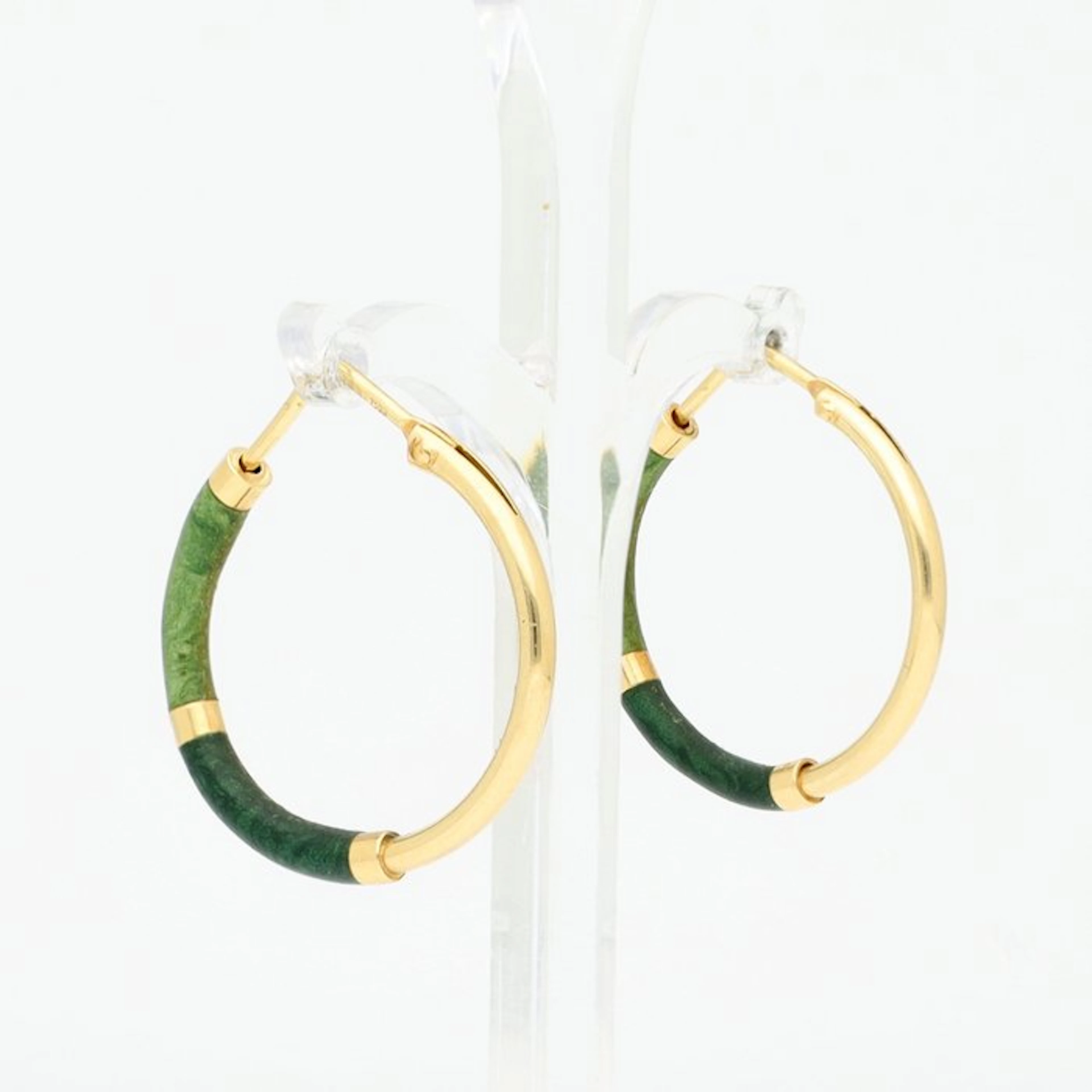 Earrings - 18 kt. Yellow gold - Enamel