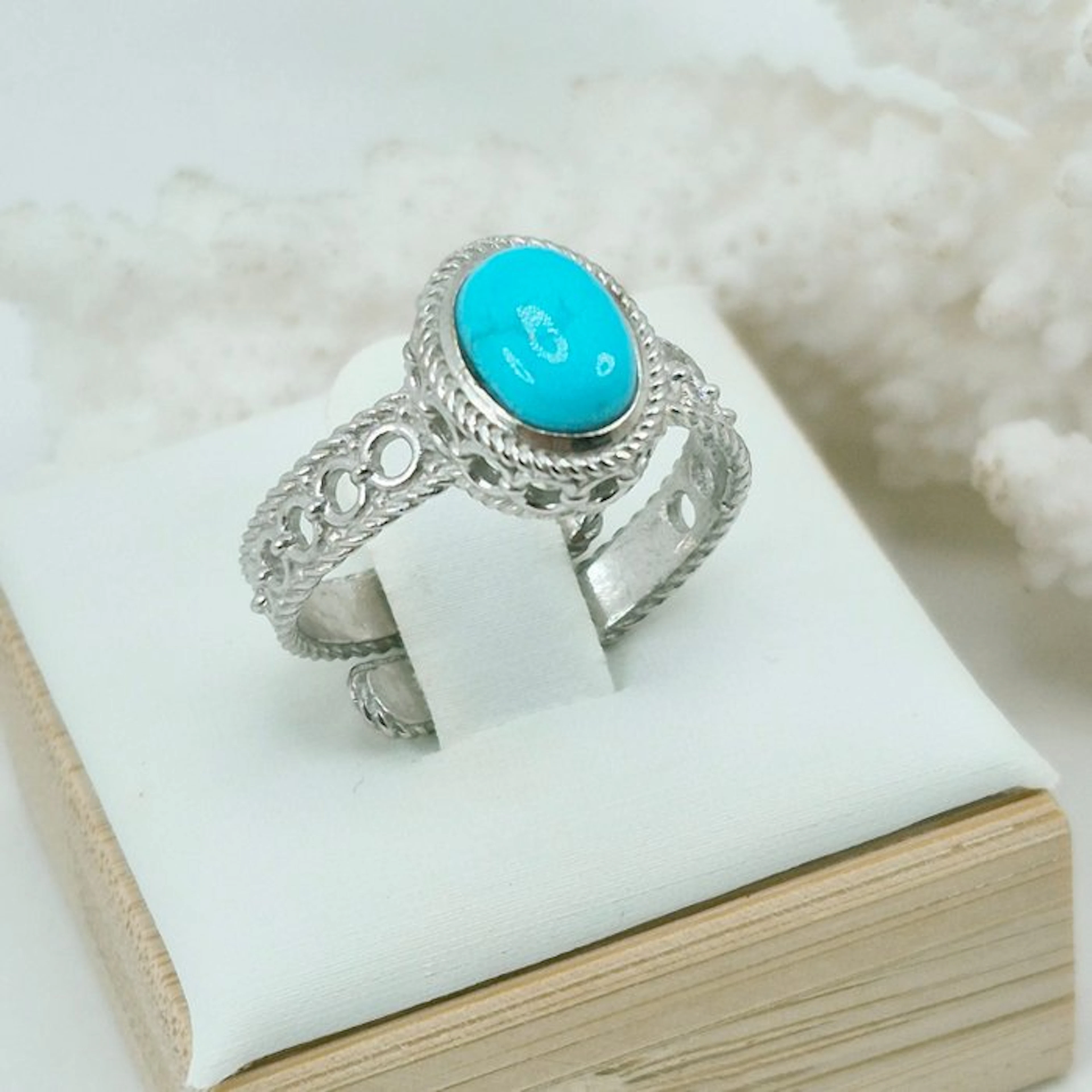 Turquoise - Silver, No Reserve - Ring - Turquoise Arizona