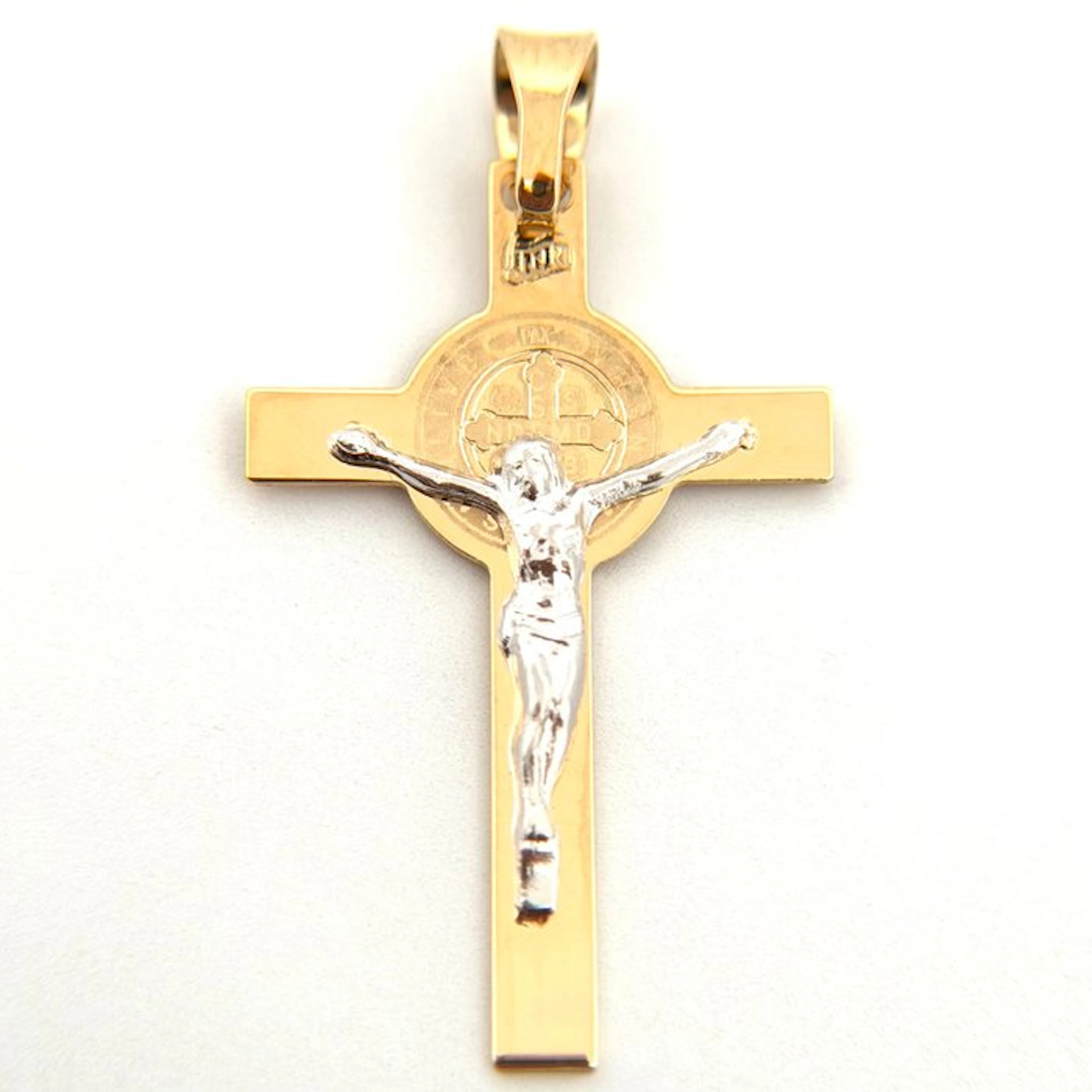 Pendant - 18 kt. Yellow gold, White gold - Saint Benedict's Cross