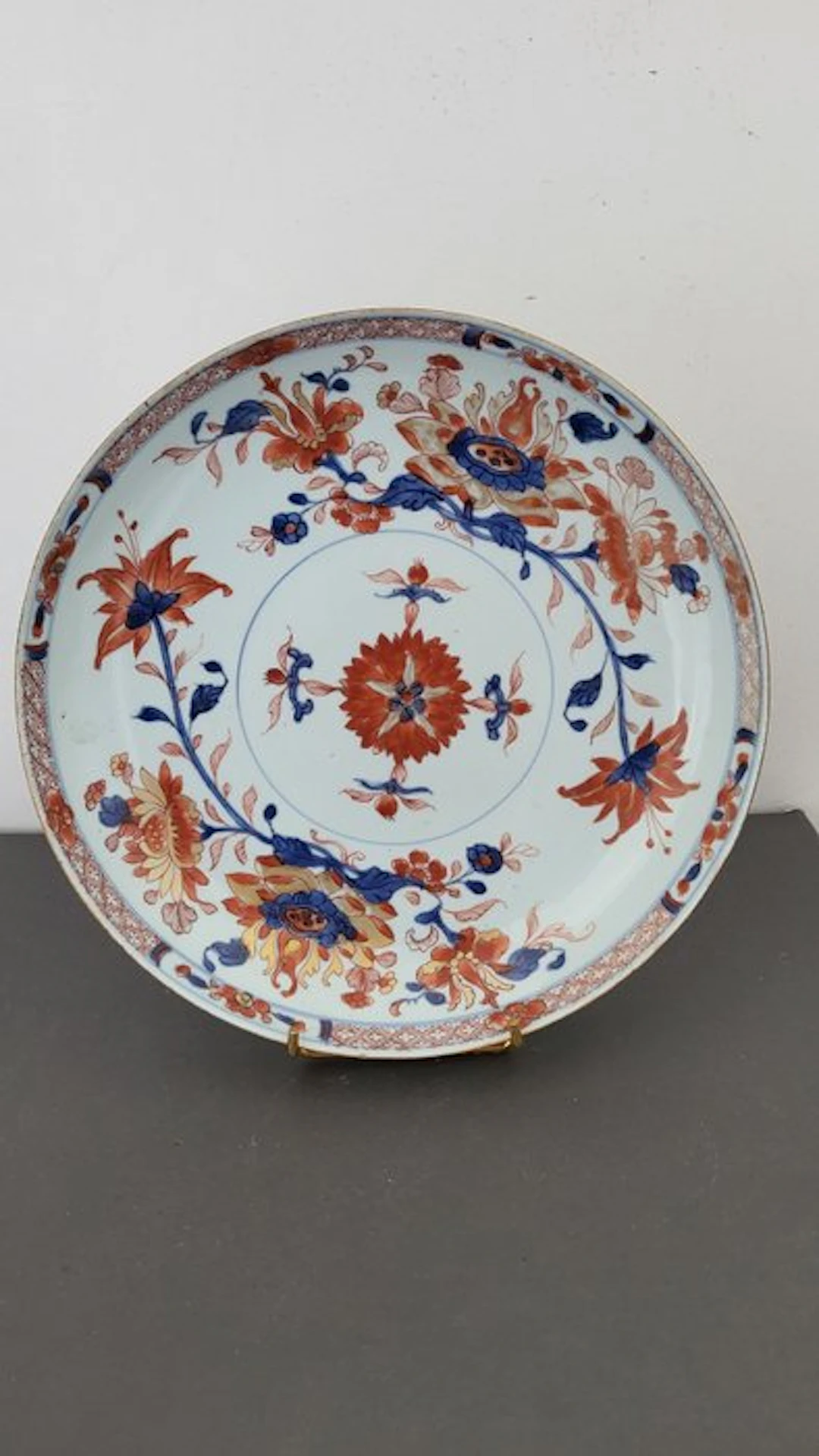 Plate - chine Kangxi belle assiette imari - Porcelain - large deep dish