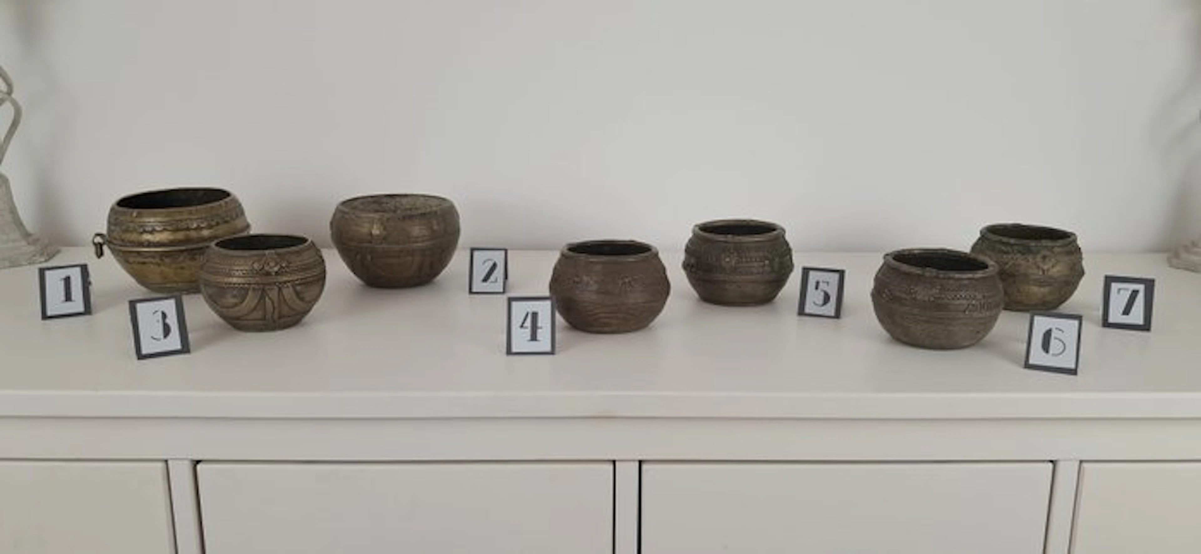 Antique Set of 7 tribal kansa mana - Kansa