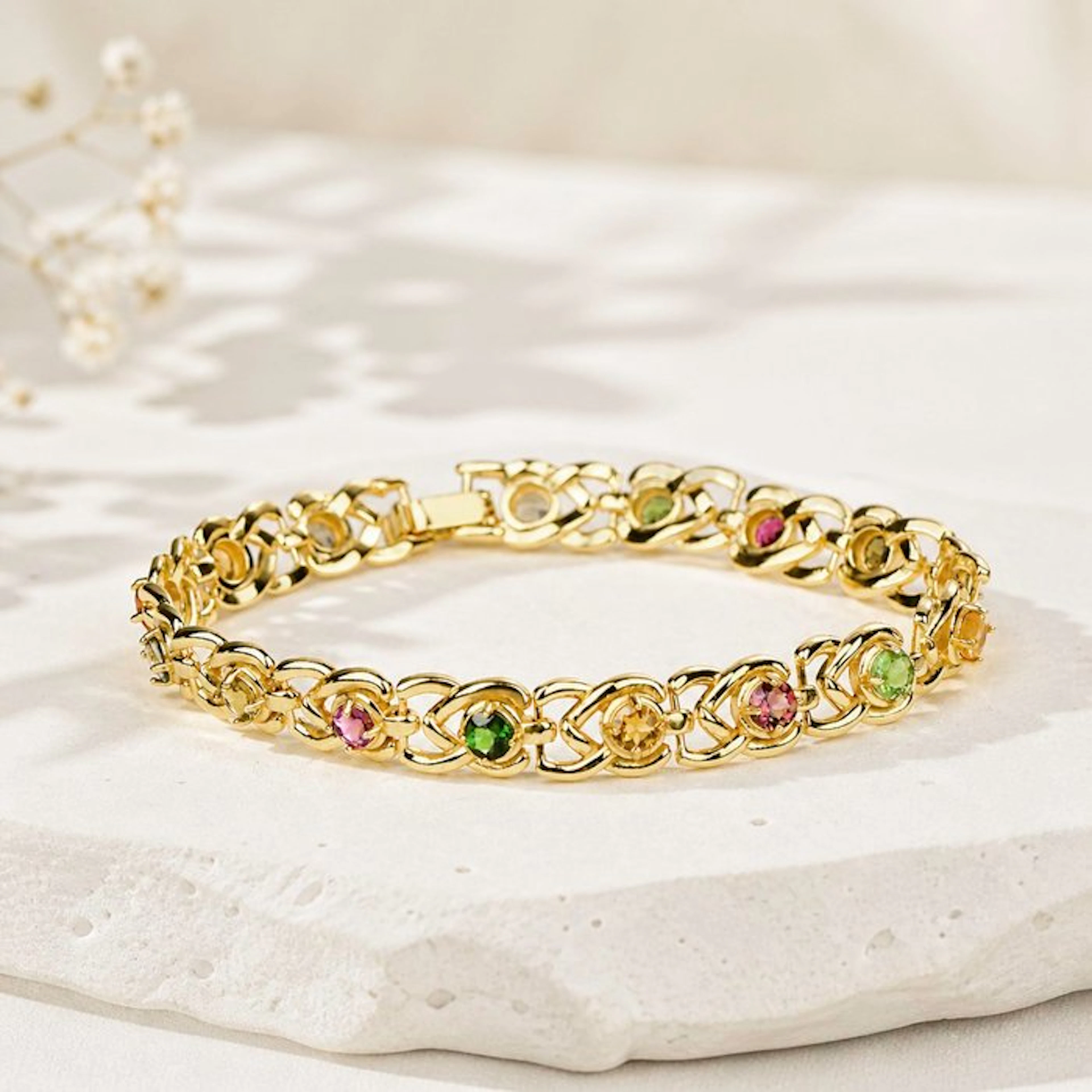 No reserve price - Bracelet Silver - Tourmaline - Certified
