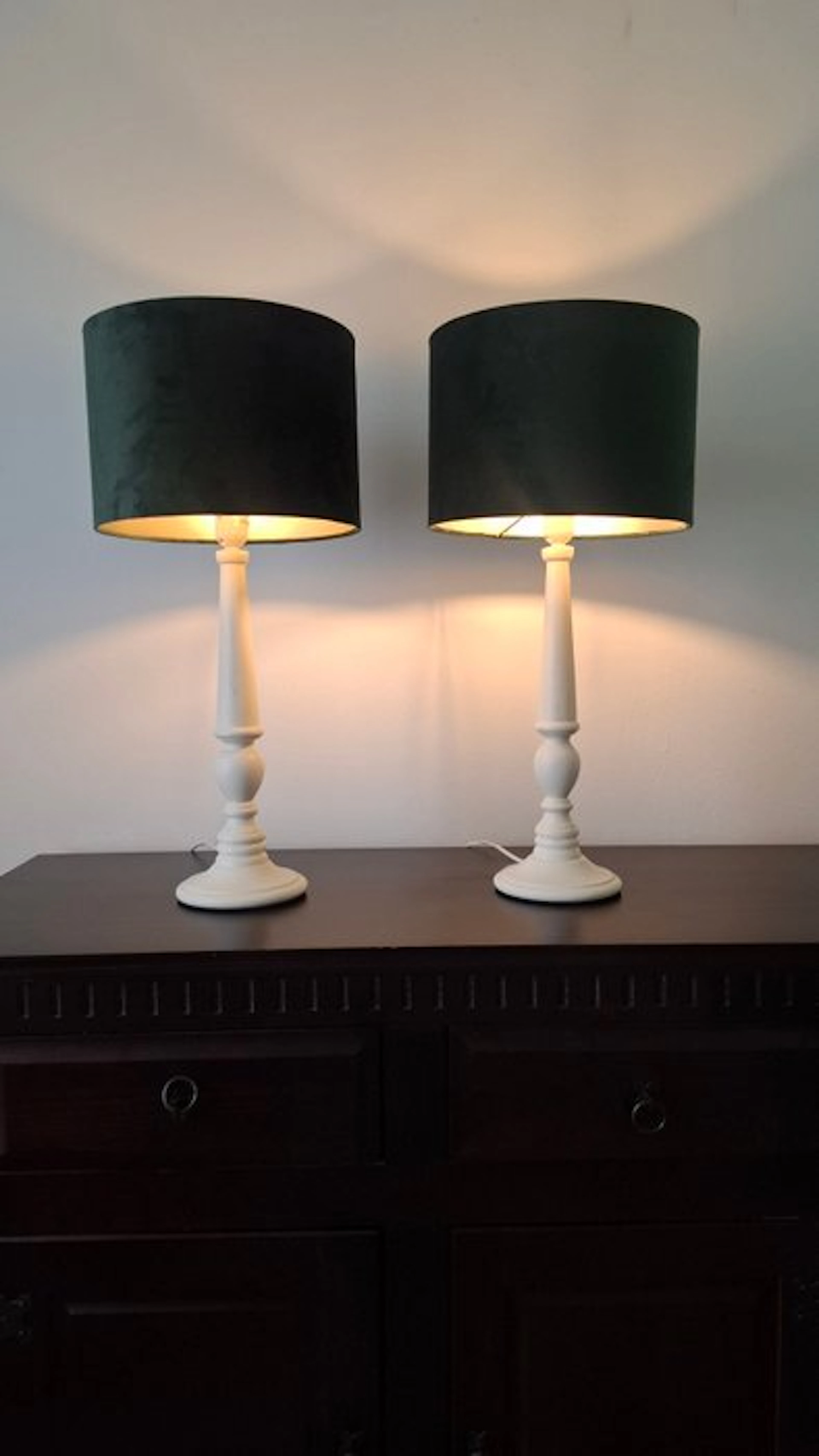 Table lamp - velvet - Two table lamps