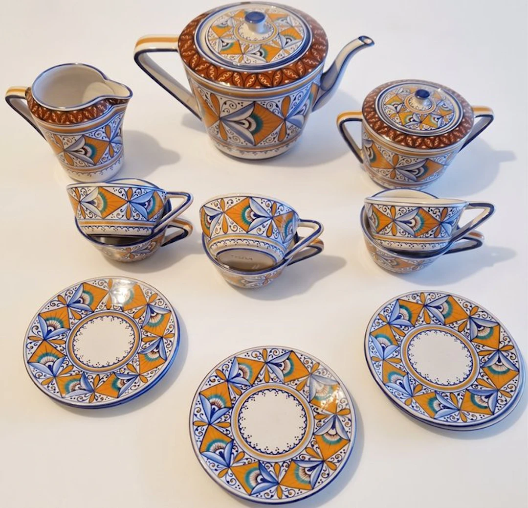 FAENZA - Tea service - Ceramic - Hand-painted