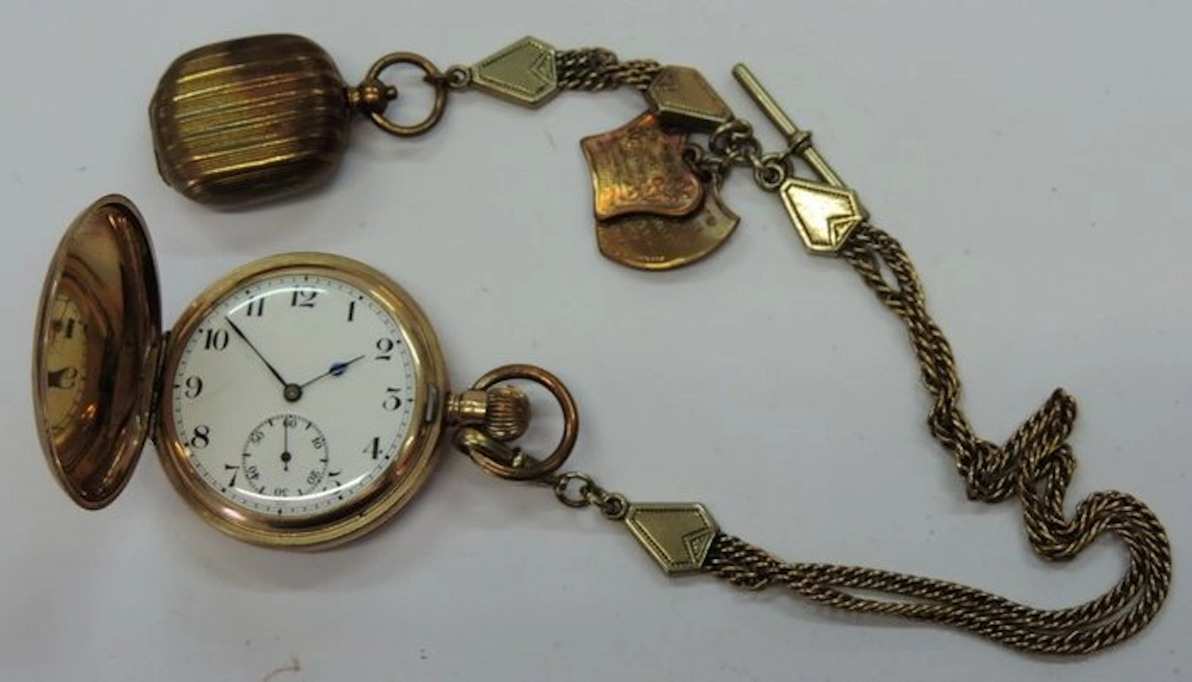 Illinois - Orologio da tasca funzionante con catena e...
