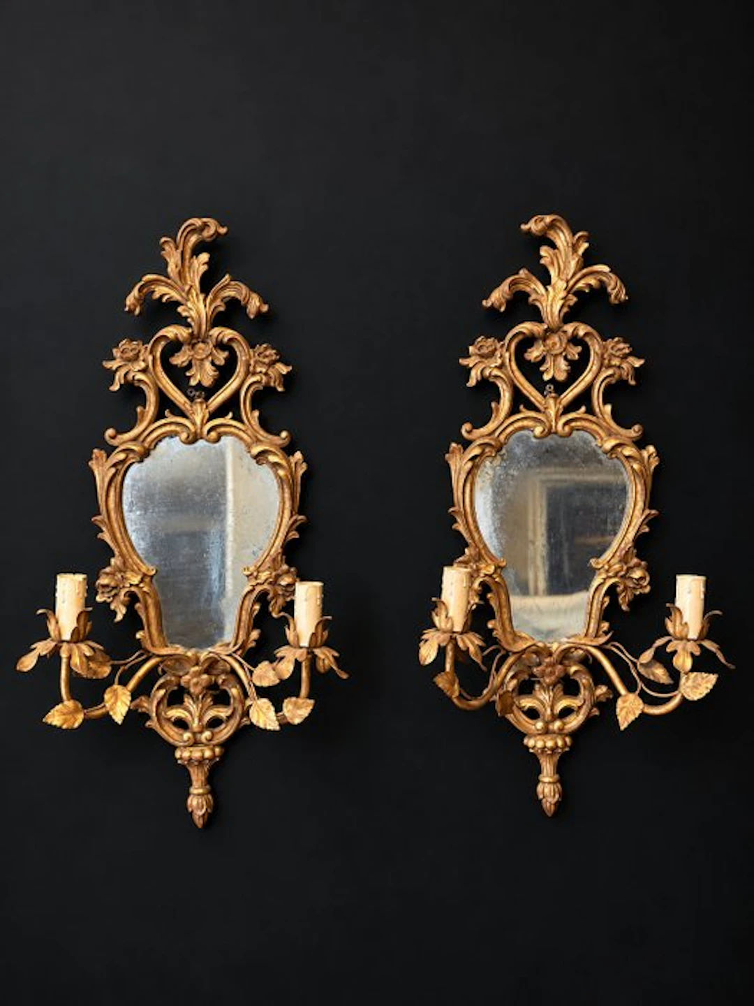 Wall sconce - Gilt wood, Wrought iron - Girandole mirrors - Venetian