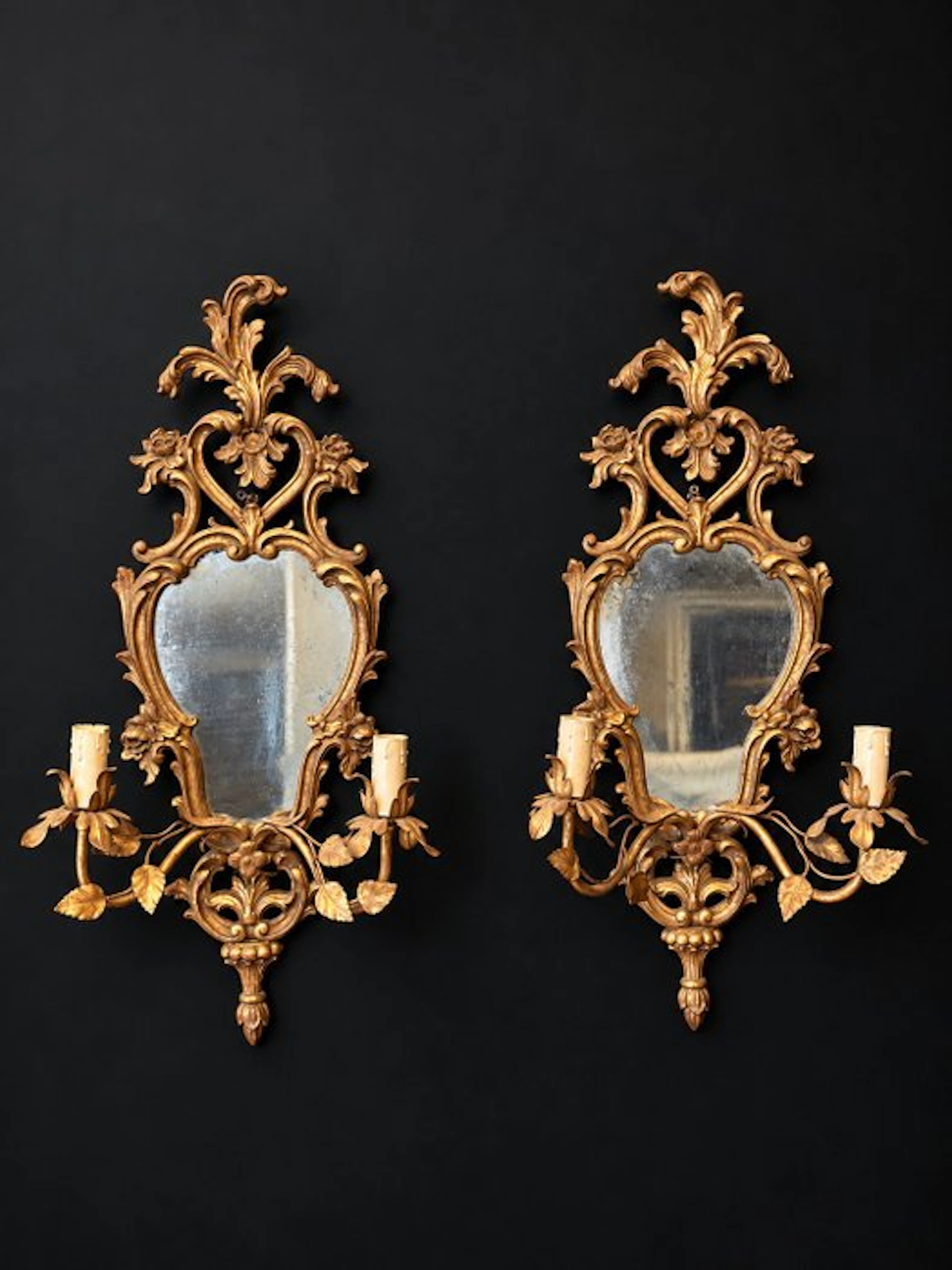 Wall sconce - Gilt wood, Wrought iron - Girandole mirrors - Venetian