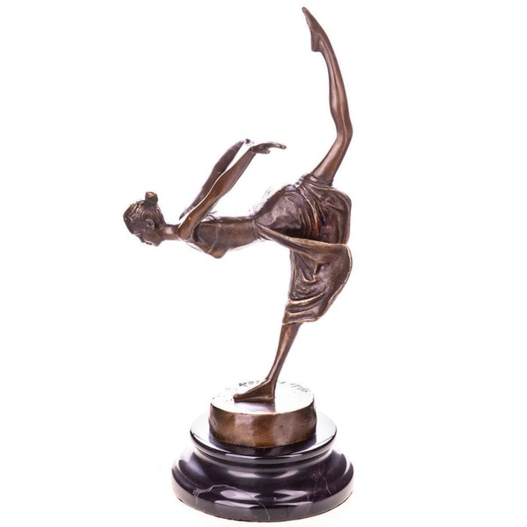 Figure - Bronzefigur Tänzerin 33CM - Bronze, Marble